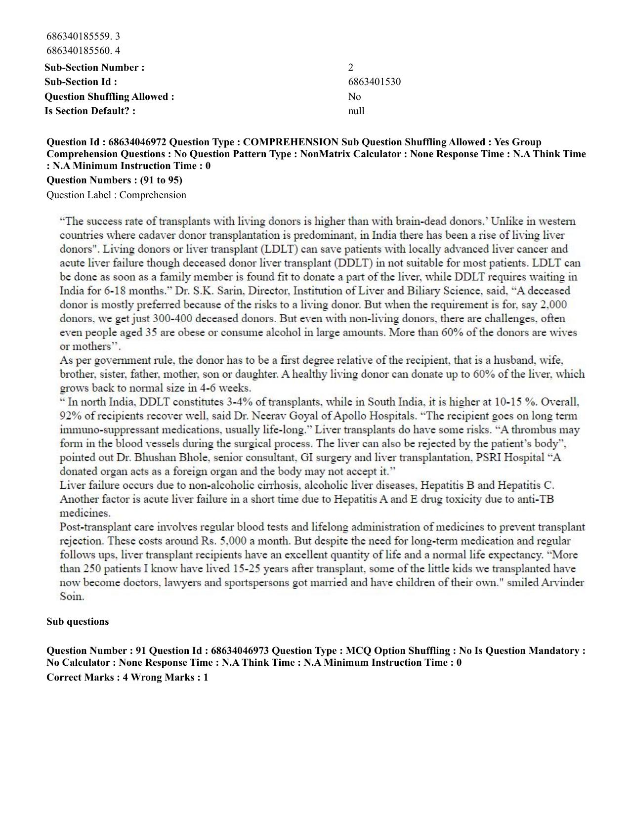 CUET PG 2023: LAQP01 – English (Eng)-shift 2 (30-06-2023) Question Paper - Page 86