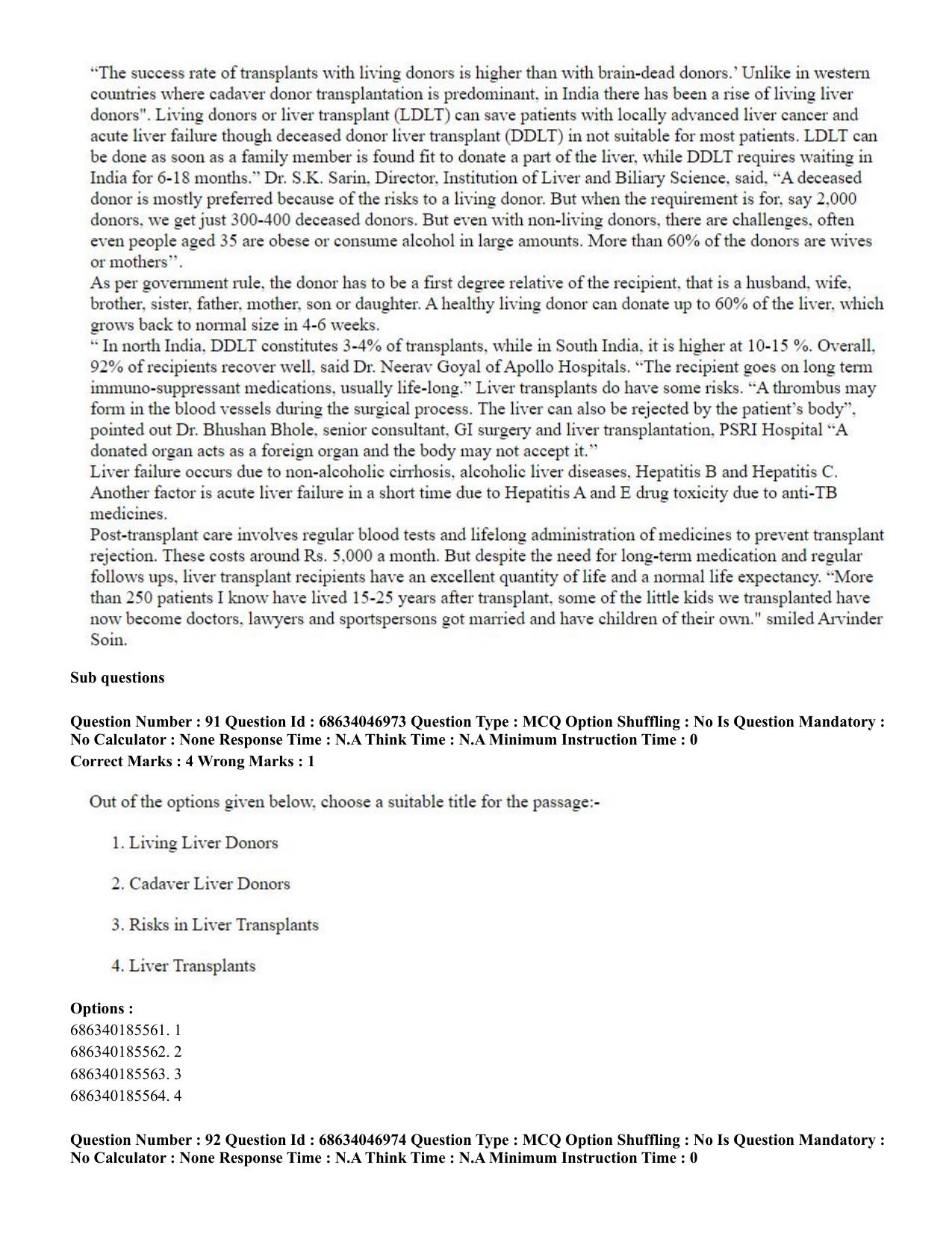CUET PG 2023: LAQP01 – English (Eng)-shift 2 (30-06-2023) Question Paper - Page 90