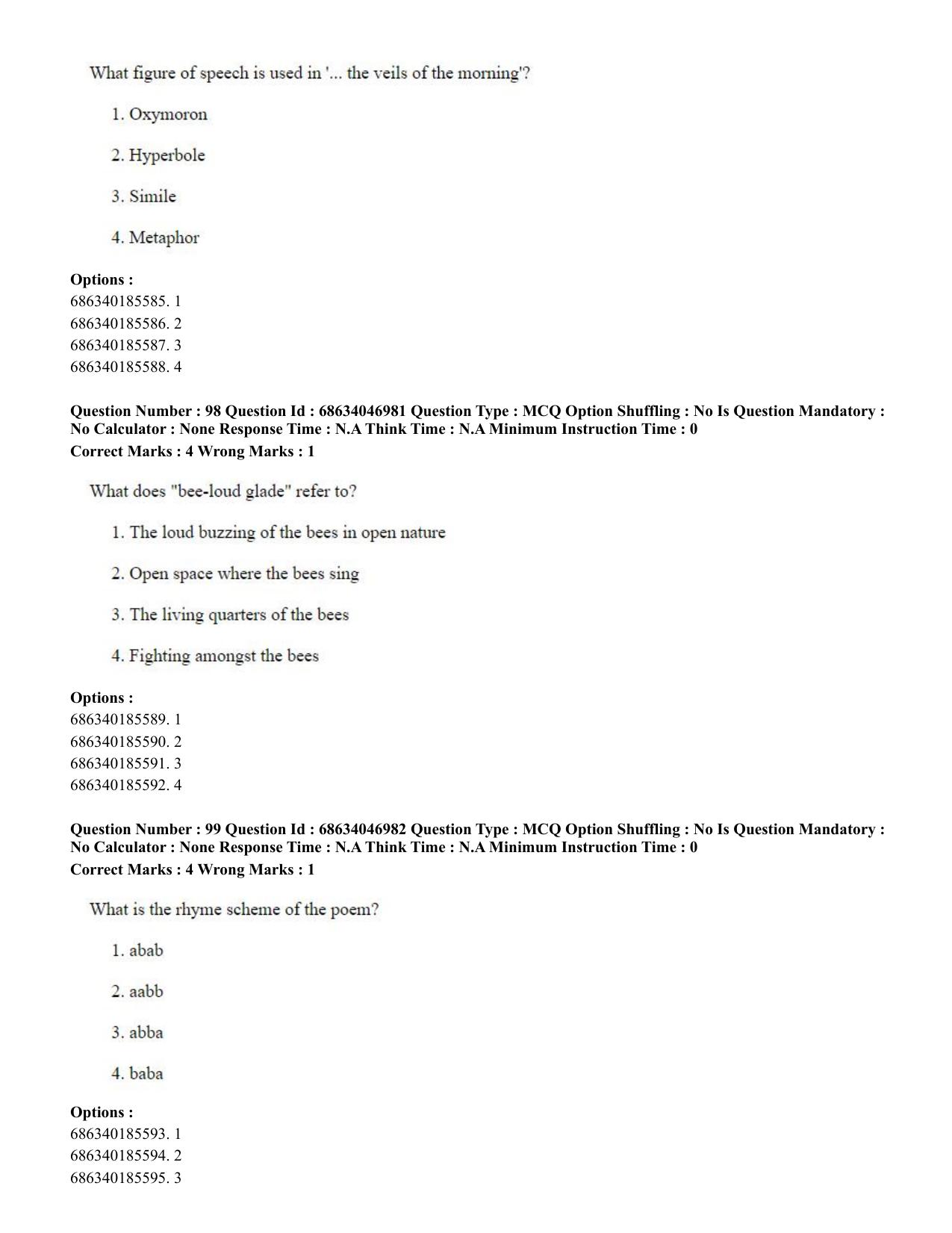 CUET PG 2023: LAQP01 – English (Eng)-shift 2 (30-06-2023) Question Paper - Page 94