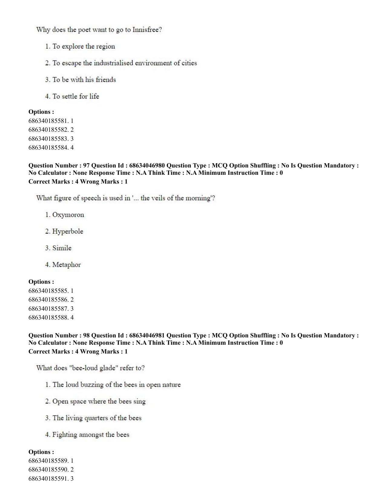 CUET PG 2023: LAQP01 – English (Eng)-shift 2 (30-06-2023) Question Paper - Page 96