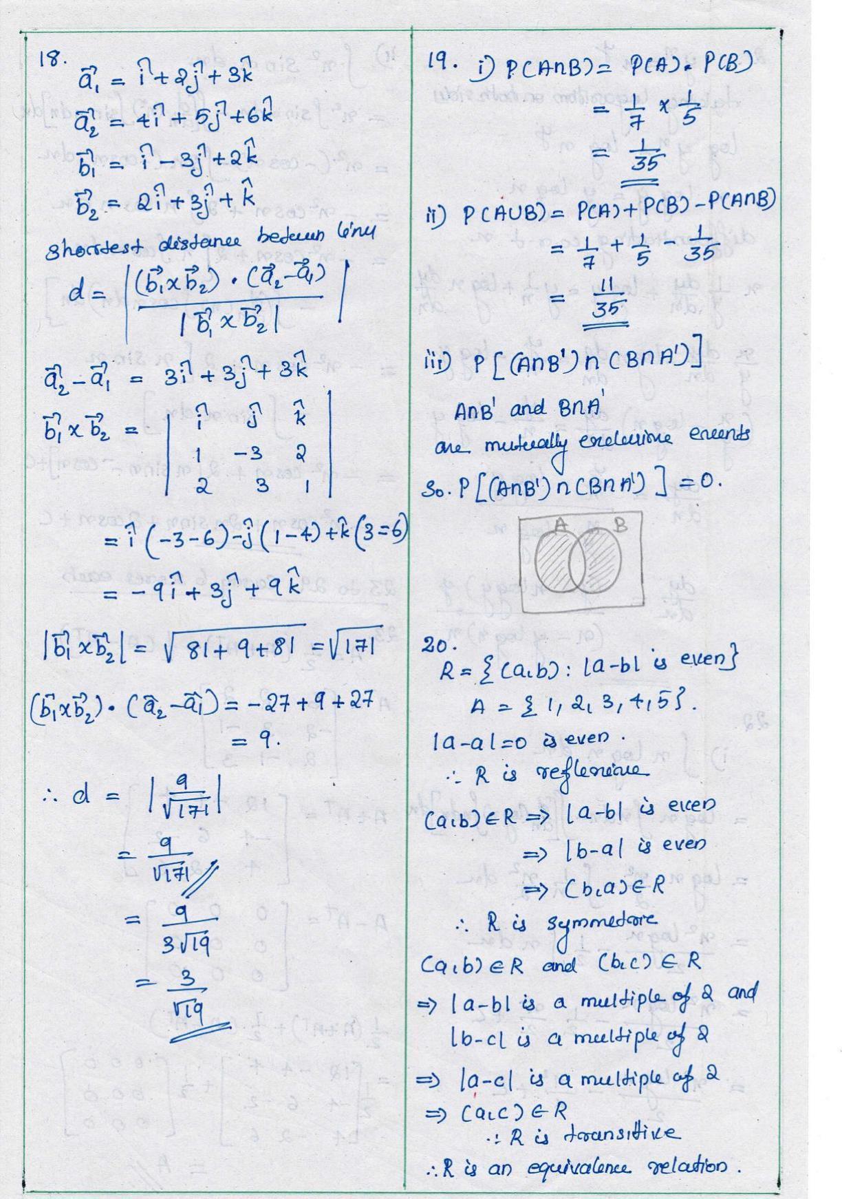 Kerala Plus Two 2021 Maths (Science) Model Answer Key                - Page 5