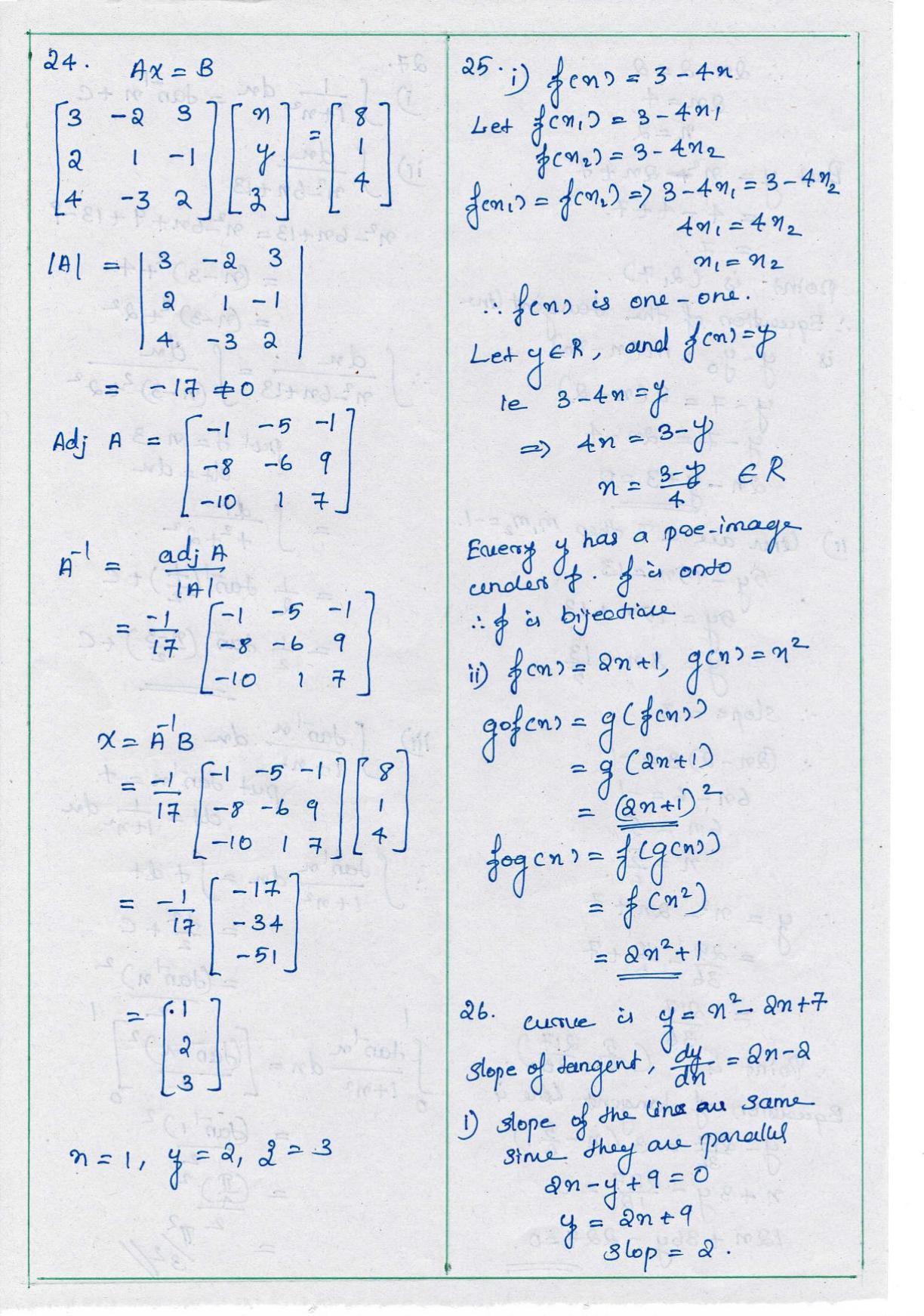 Kerala Plus Two 2021 Maths (Science) Model Answer Key                - Page 7