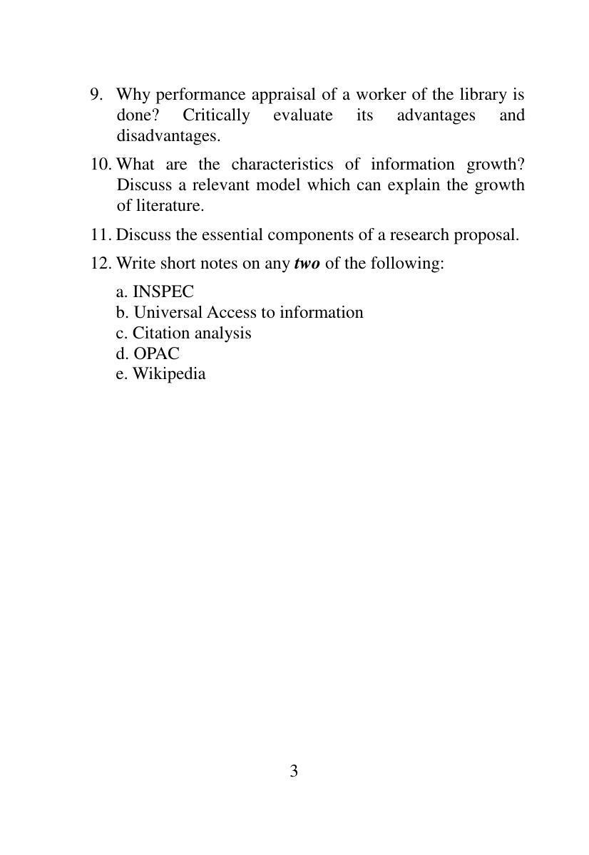 ISI Admission Test JRF in Library and Information Science LIB 2017 Sample Paper - Page 2