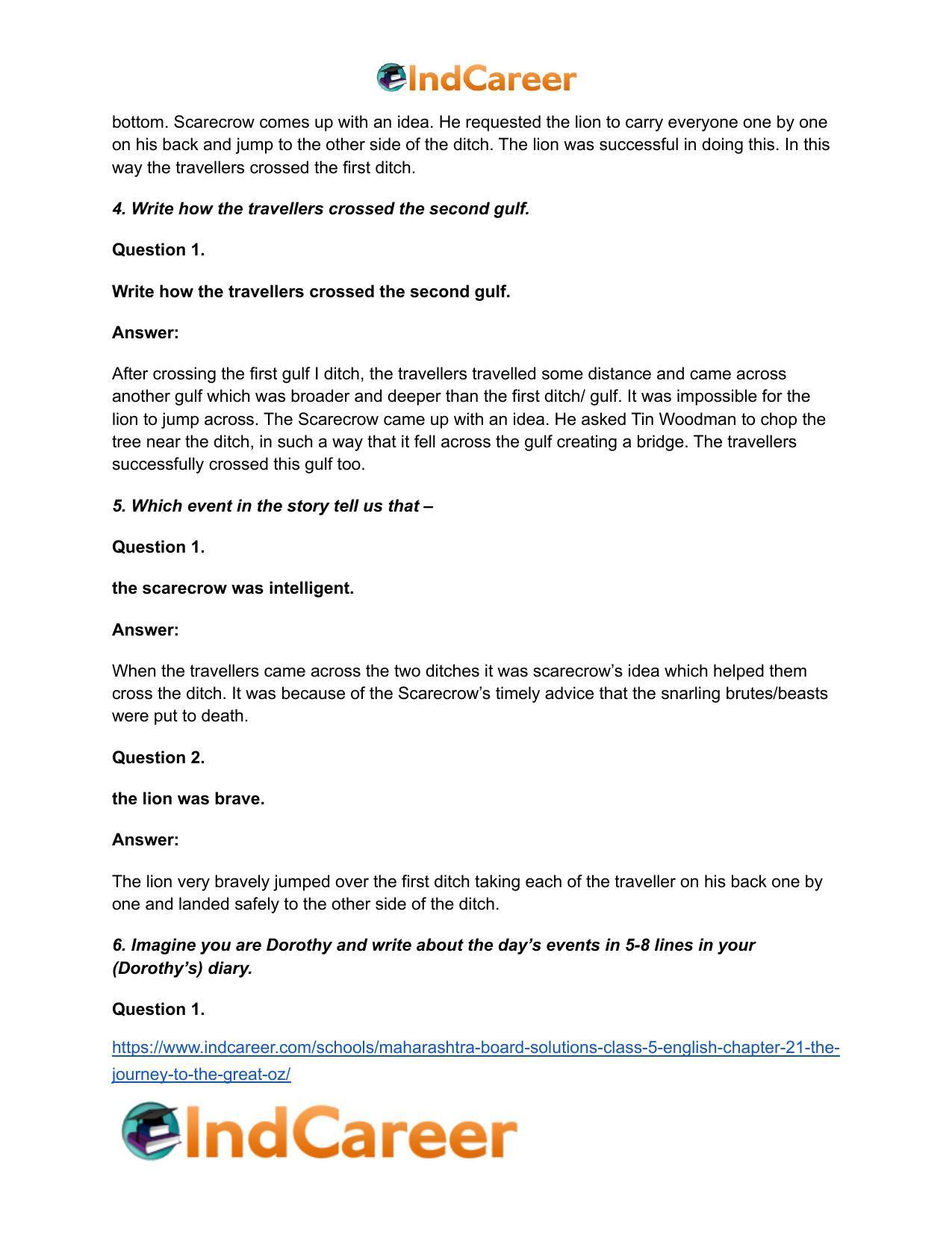 Maharashtra Board Solutions Class 5-English: Chapter 21- The Journey to the Great Oz - Page 4