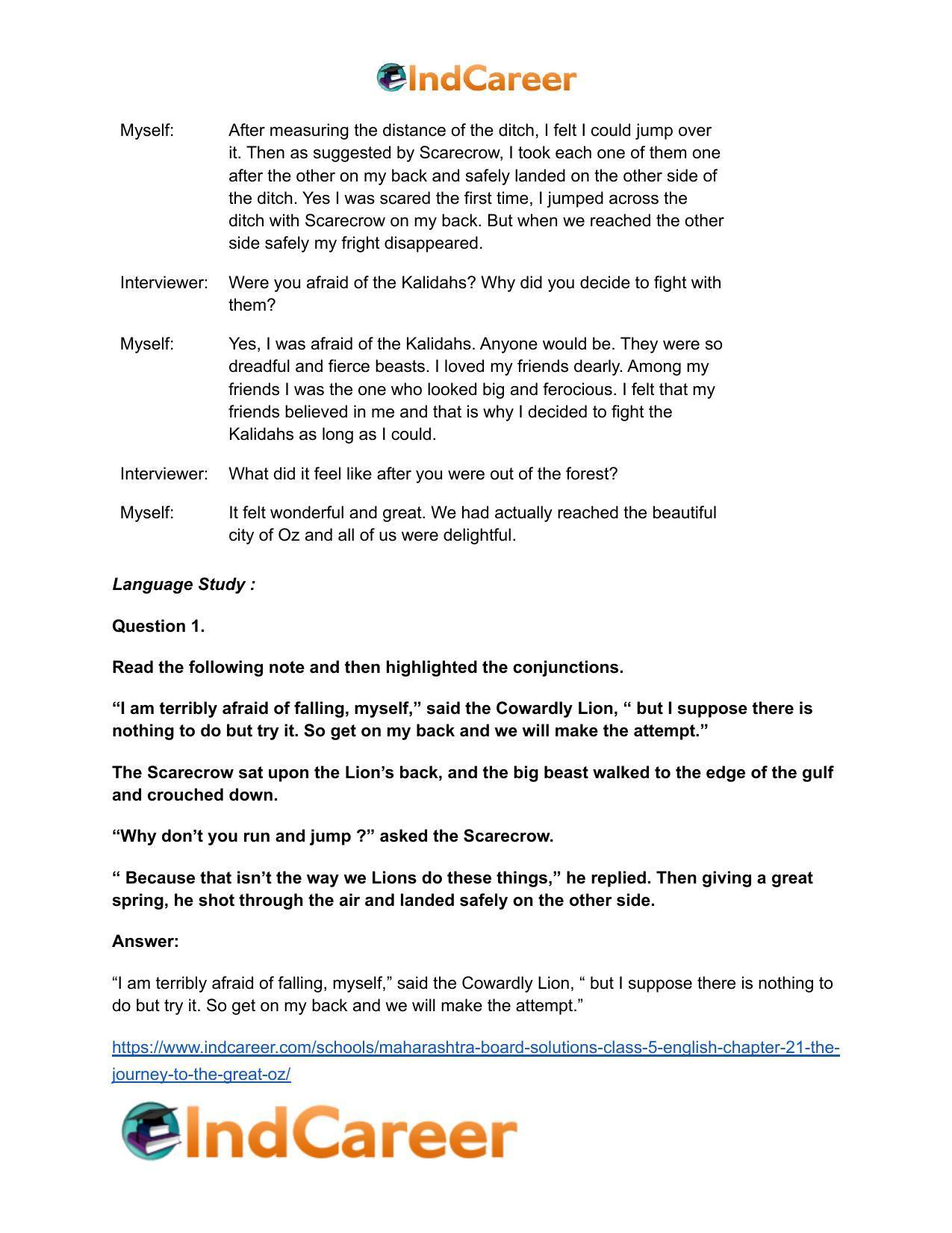 Maharashtra Board Solutions Class 5-English: Chapter 21- The Journey to the Great Oz - Page 6
