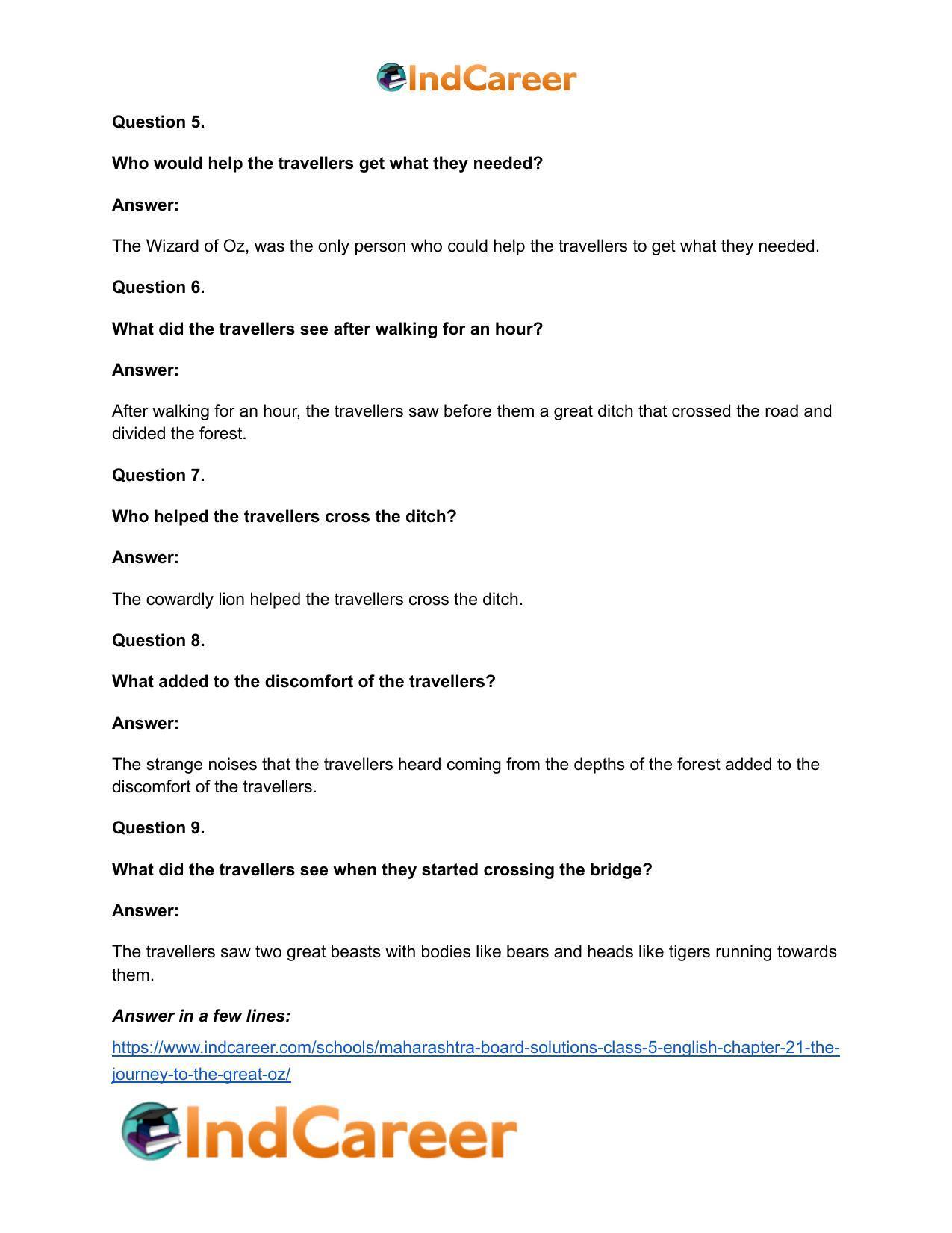 Maharashtra Board Solutions Class 5-English: Chapter 21- The Journey to the Great Oz - Page 8