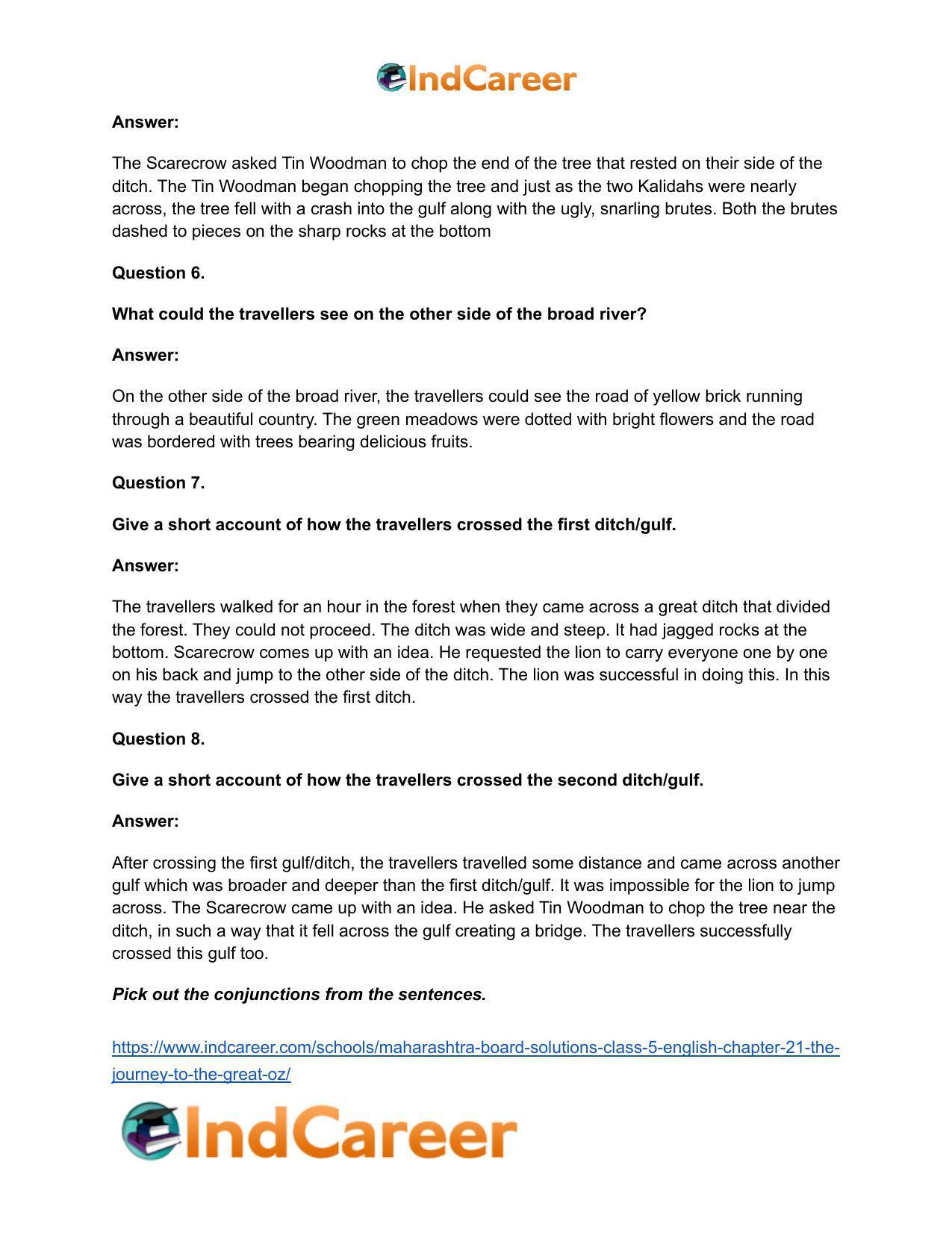 Maharashtra Board Solutions Class 5-English: Chapter 21- The Journey to the Great Oz - Page 10