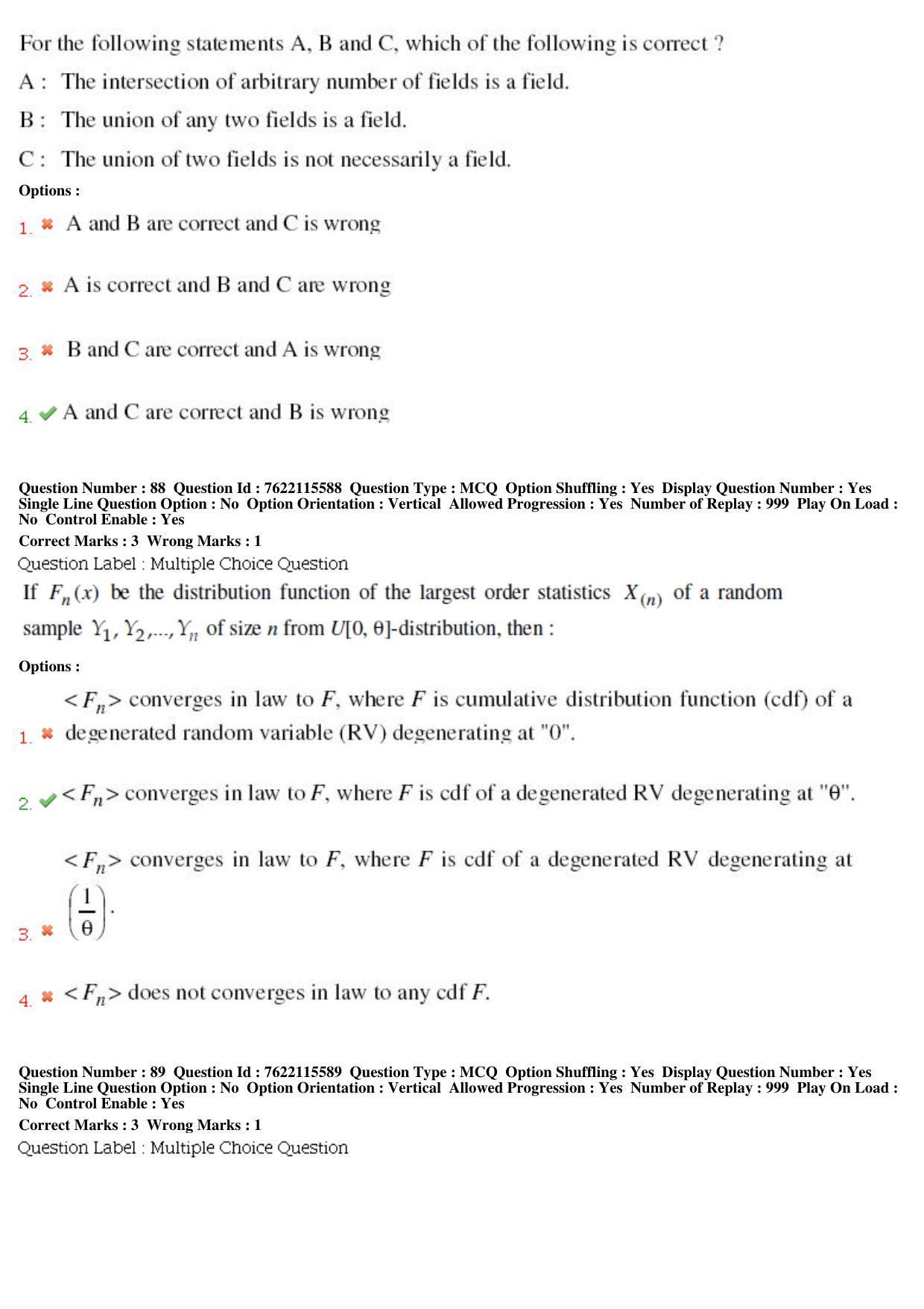 BHU RET Statistics 2019 Question Paper - Page 41