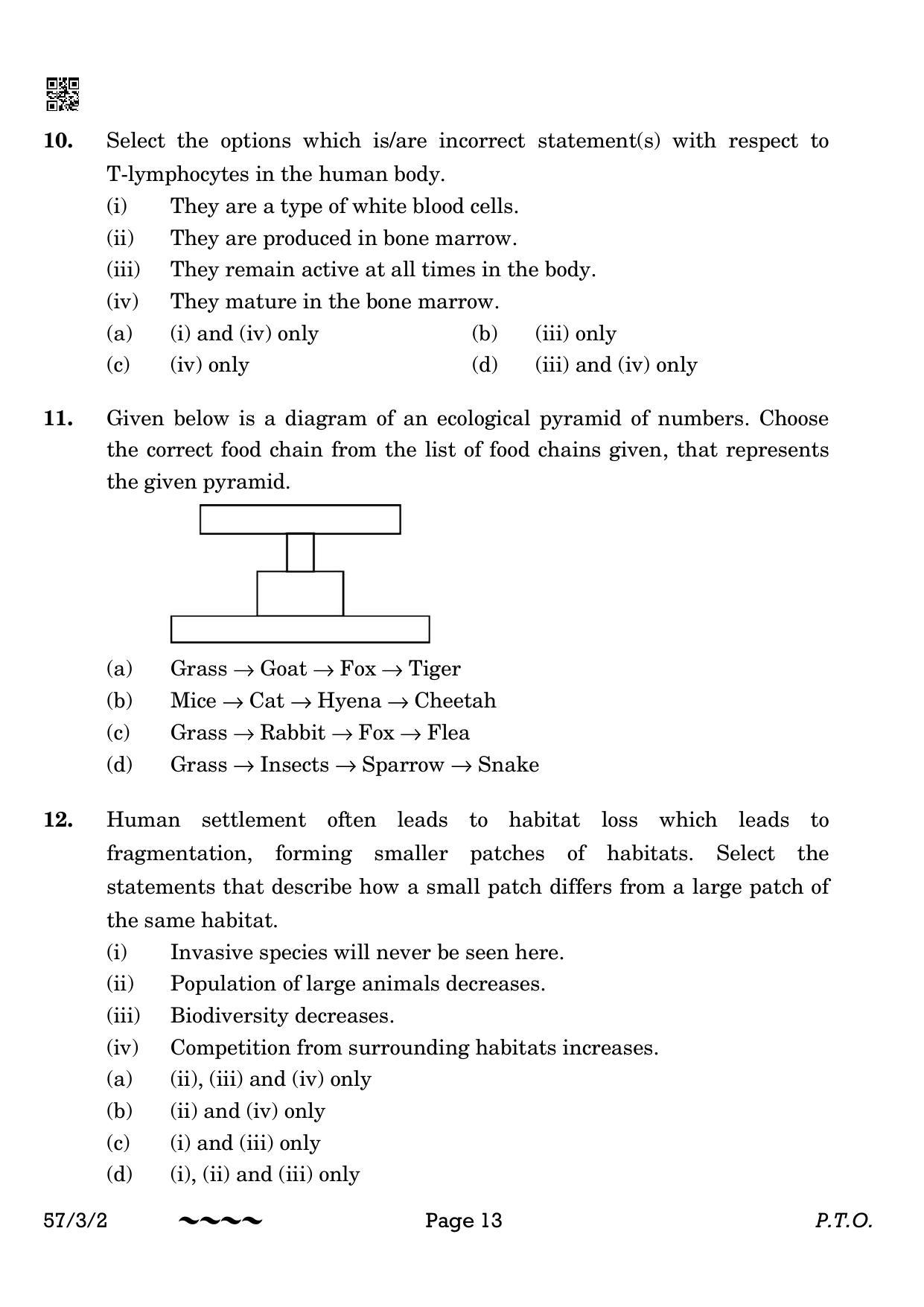 CBSE Class 12 57-3-2 Biology 2023 Question Paper - Page 13