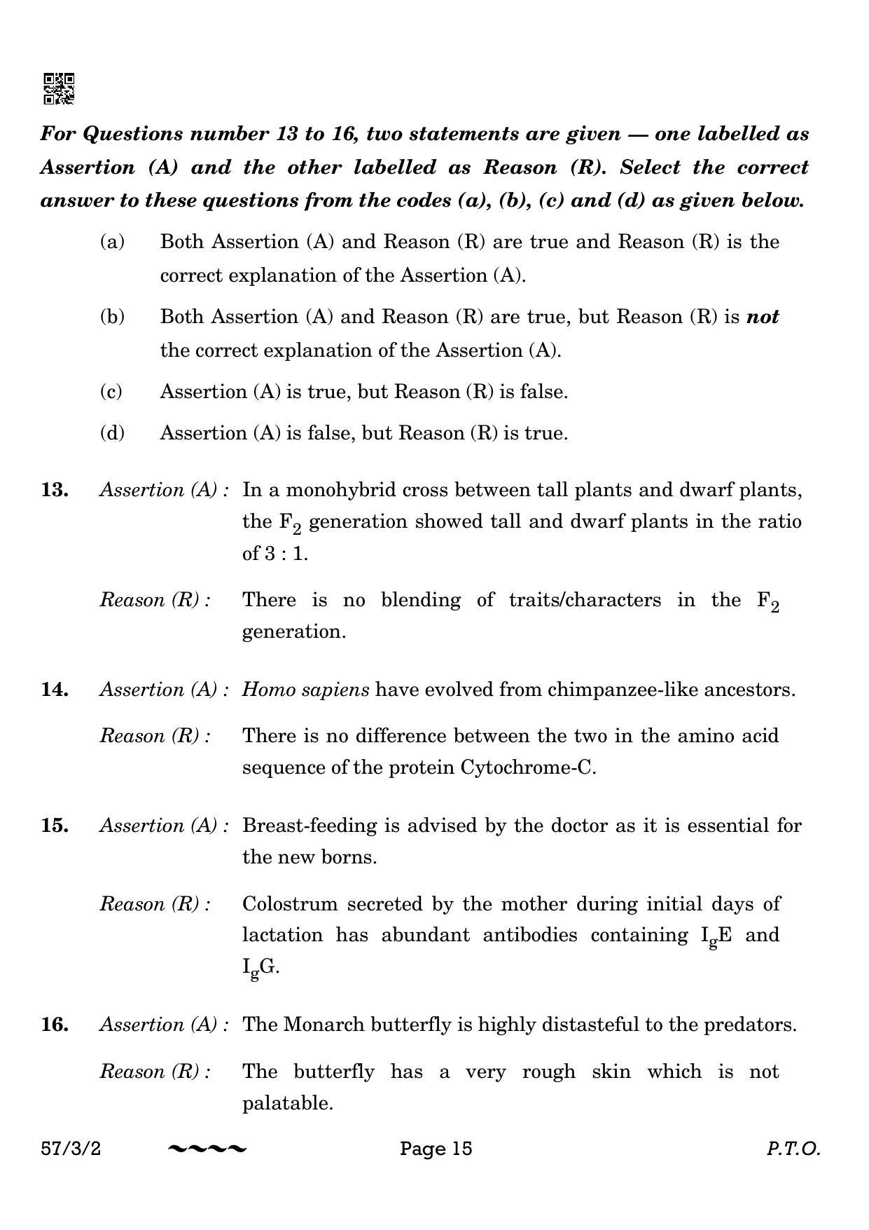 CBSE Class 12 57-3-2 Biology 2023 Question Paper - Page 15