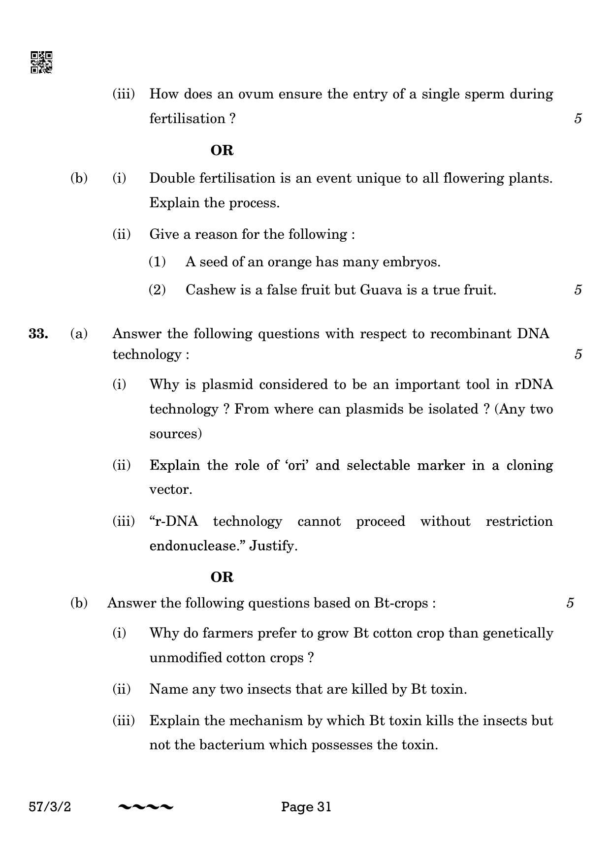 CBSE Class 12 57-3-2 Biology 2023 Question Paper - Page 31
