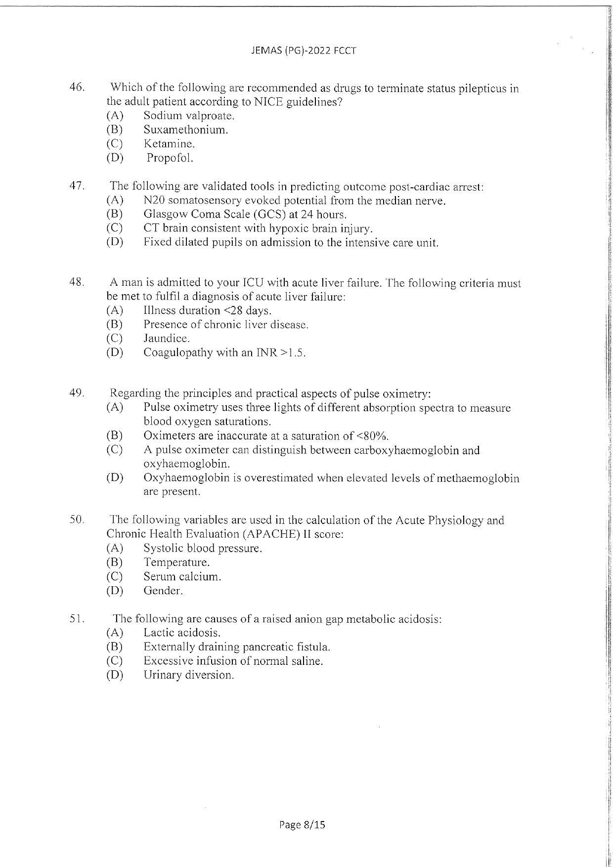 WBJEEB JEMAS (PG) 2022 FCCT Question Paper - Page 10