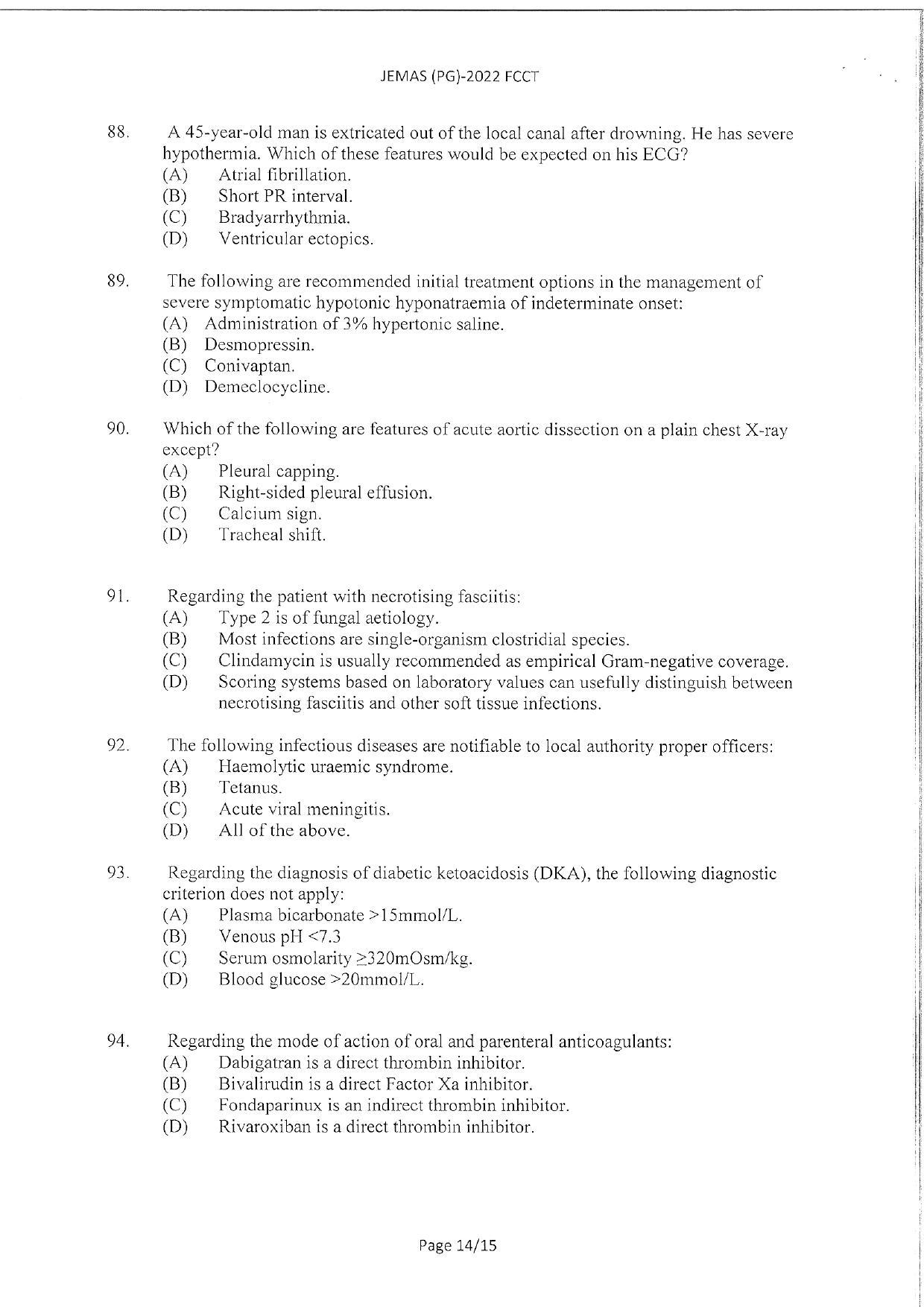 WBJEEB JEMAS (PG) 2022 FCCT Question Paper - Page 16