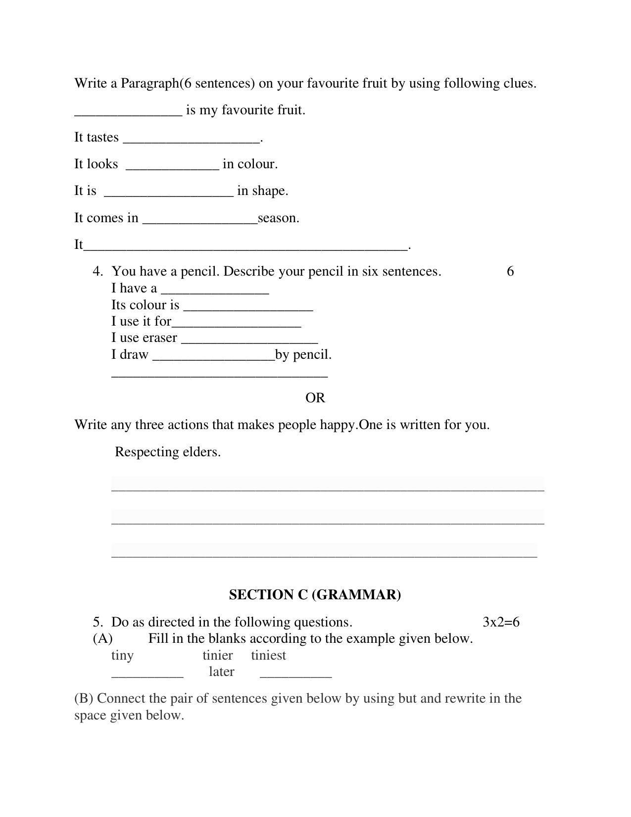 Edudel Class 4 English Sample Question Paper - Page 3