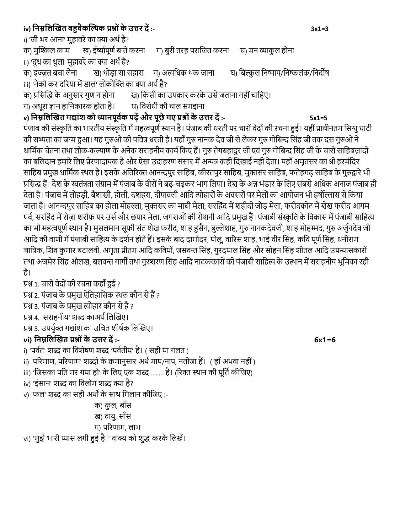 PSEB Class 10 Hindi Model Papers - Page 2