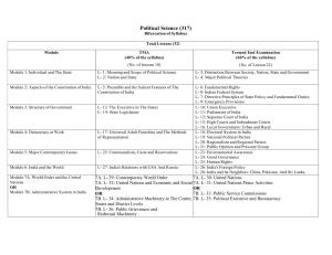 NIOS Class 12 Political Science Syllabus