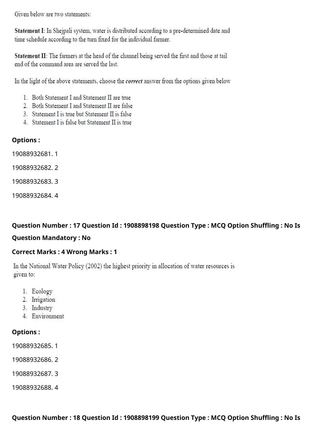 ICAR AIEEA PG 2021 WATER SCIENCE AND TECHNOLOGY Question Paper - Page 12