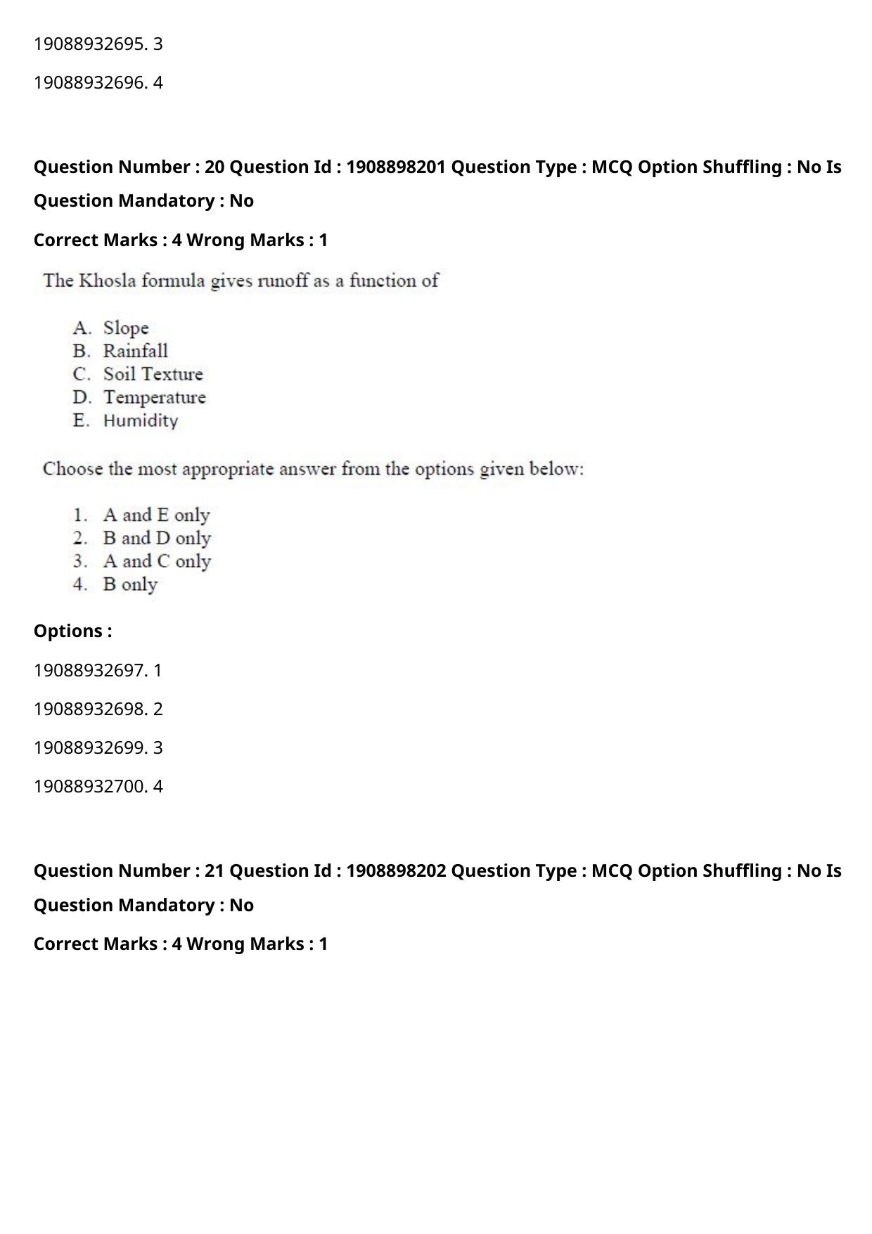 ICAR AIEEA PG 2021 WATER SCIENCE AND TECHNOLOGY Question Paper - Page 14