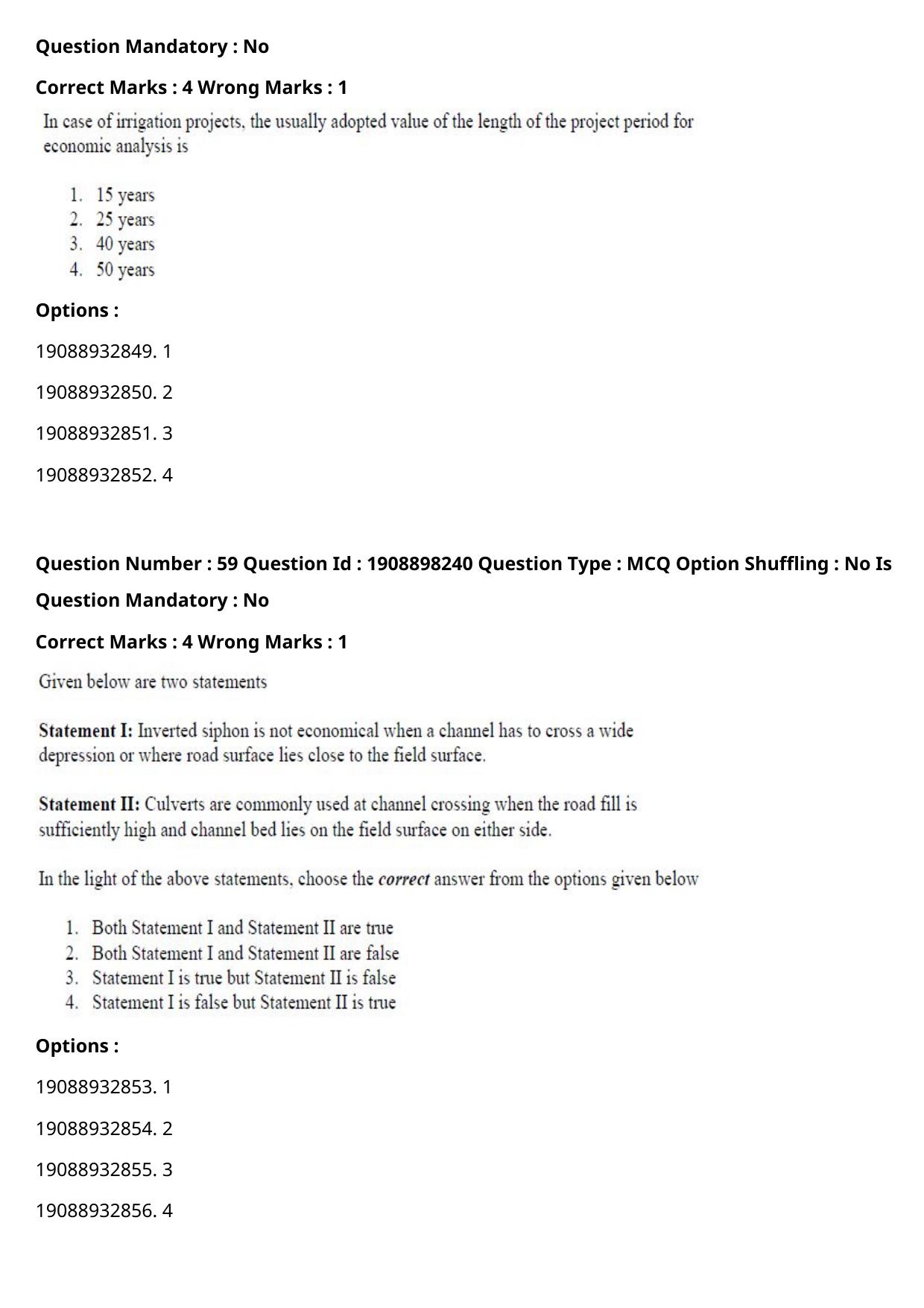 ICAR AIEEA PG 2021 WATER SCIENCE AND TECHNOLOGY Question Paper - Page 35