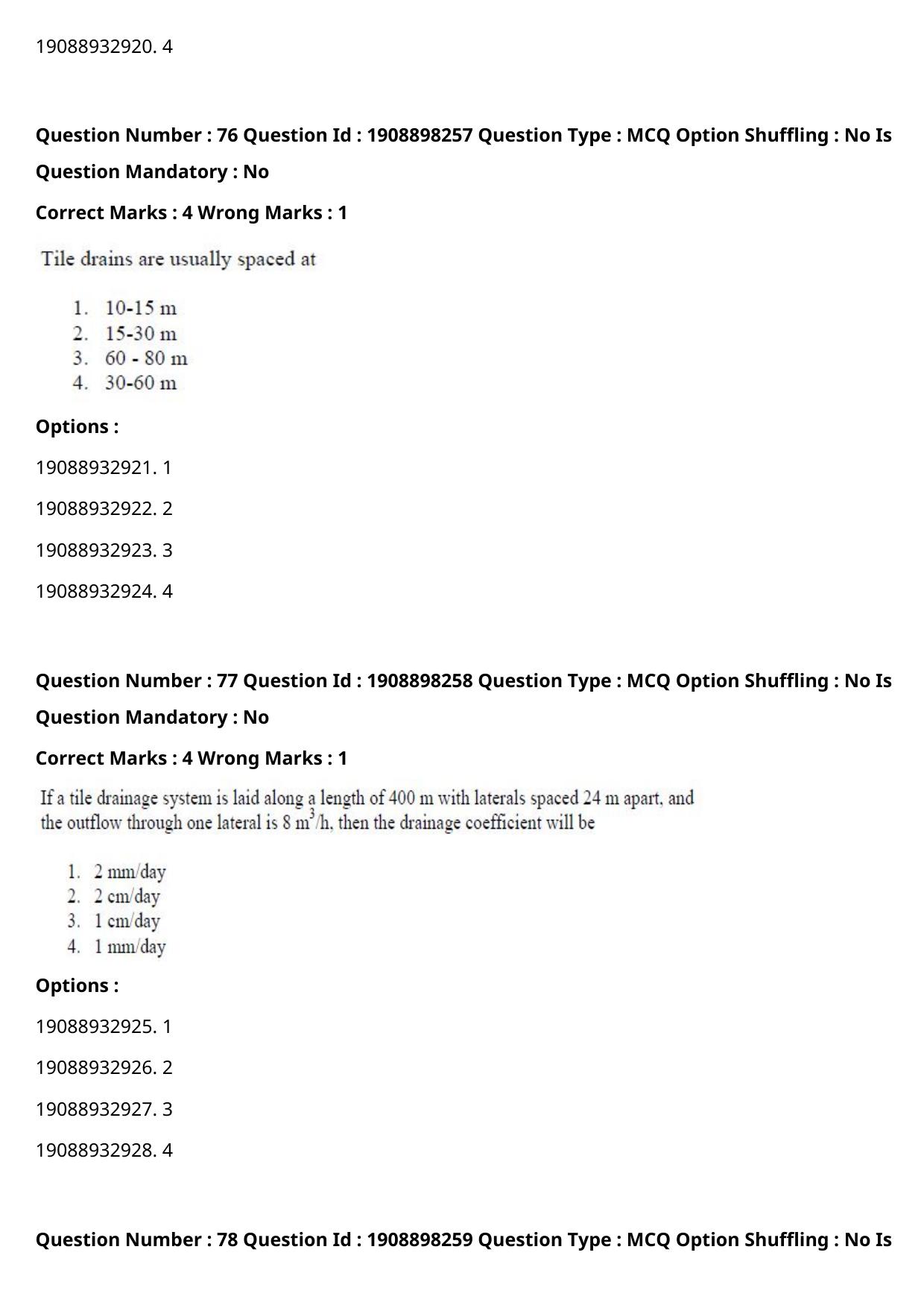 ICAR AIEEA PG 2021 WATER SCIENCE AND TECHNOLOGY Question Paper - Page 44