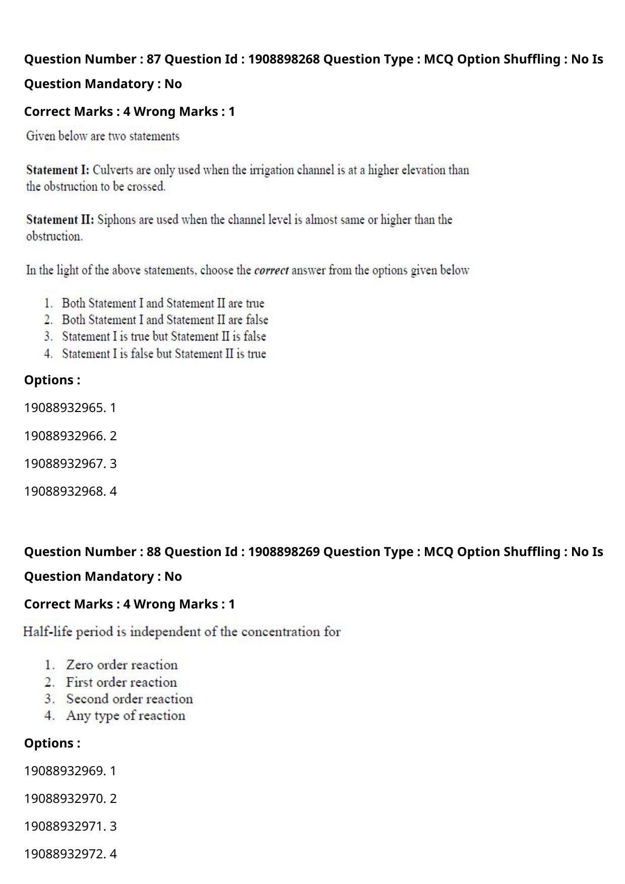 ICAR AIEEA PG 2021 WATER SCIENCE AND TECHNOLOGY Question Paper - Page 50