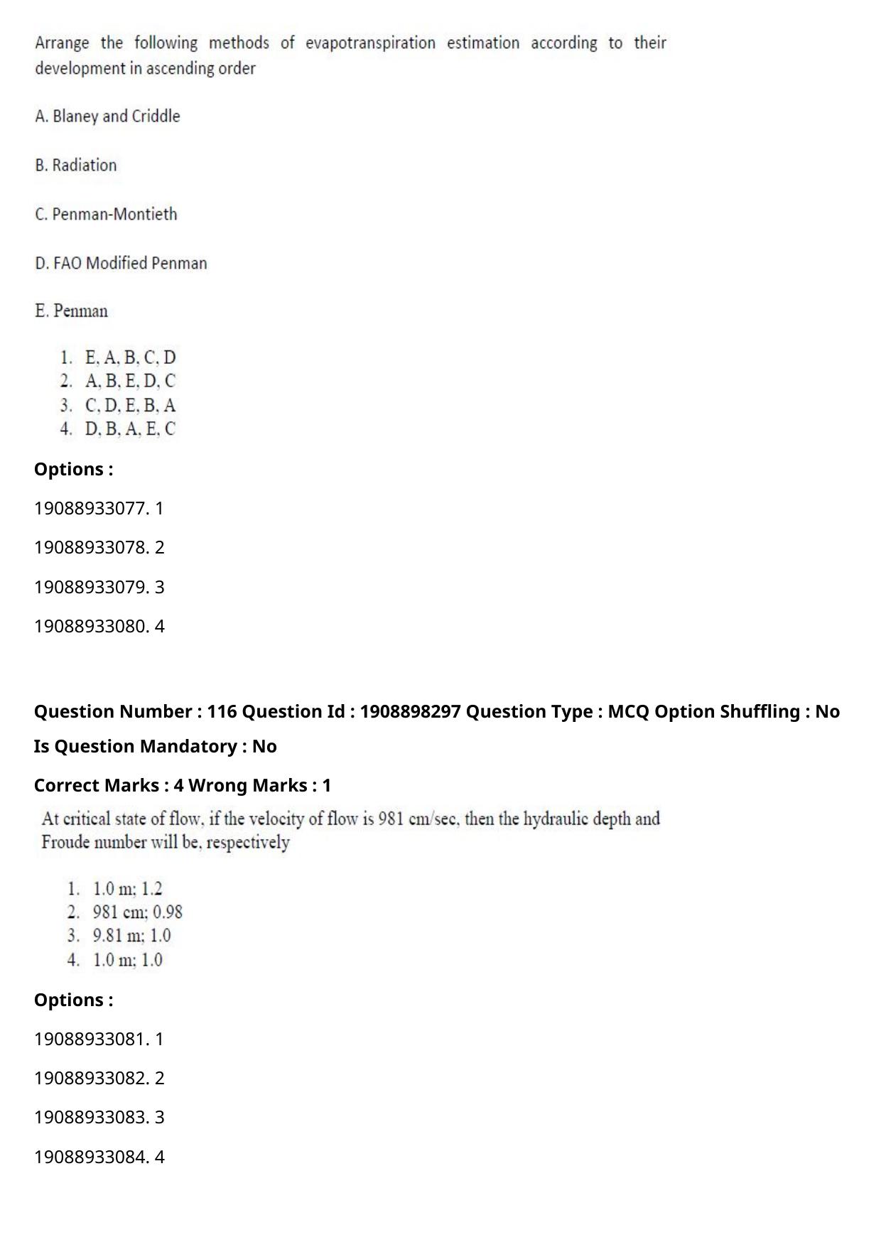 ICAR AIEEA PG 2021 WATER SCIENCE AND TECHNOLOGY Question Paper - Page 68