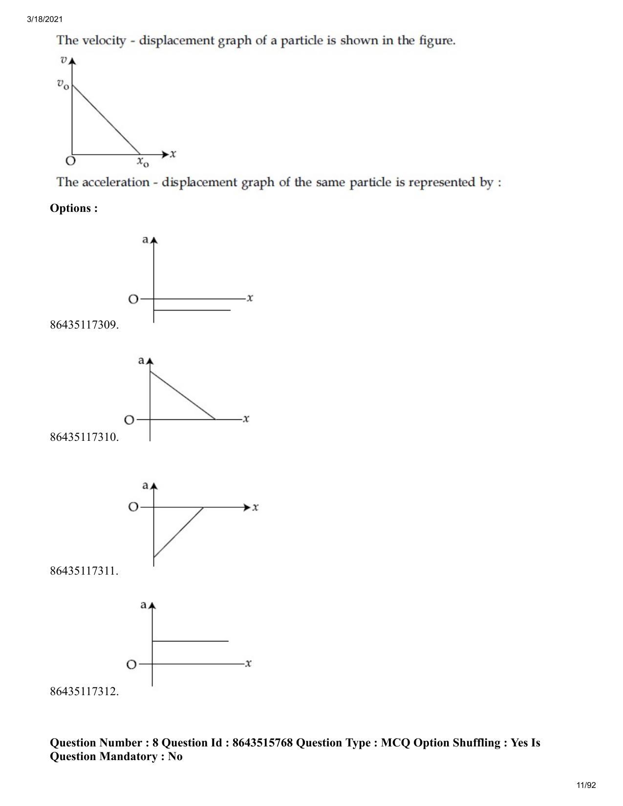 JEE Mains 2021: BTech EA (Shift 2) 18-03-2021 Question Paper - Page 11