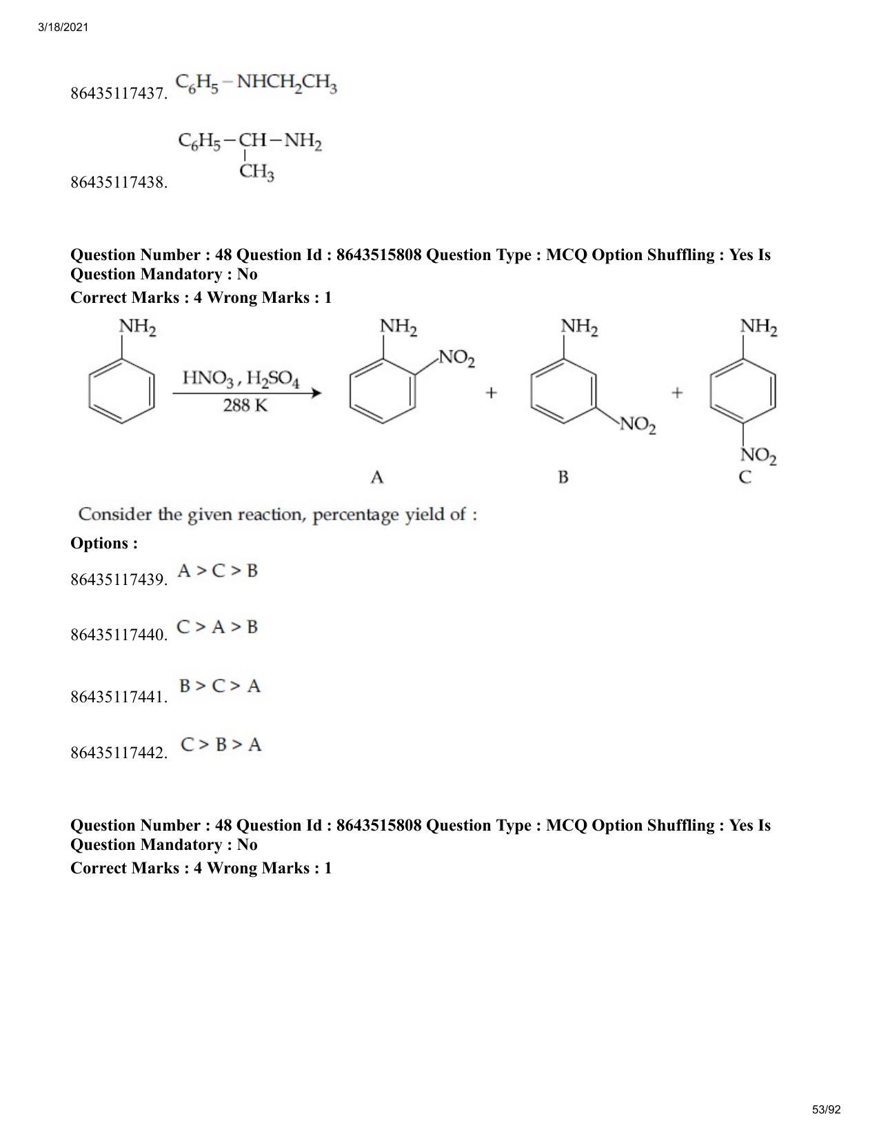 JEE Mains 2021: BTech EA (Shift 2) 18-03-2021 Question Paper - Page 53
