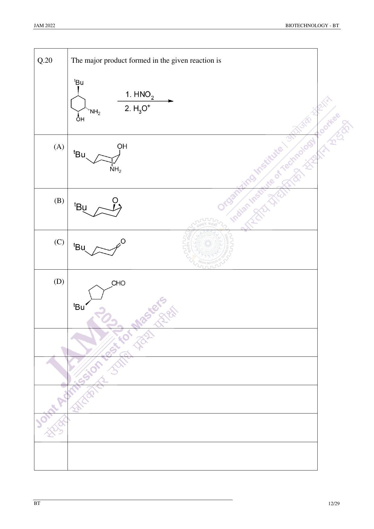 JAM 2022: BT Question Paper - Page 11