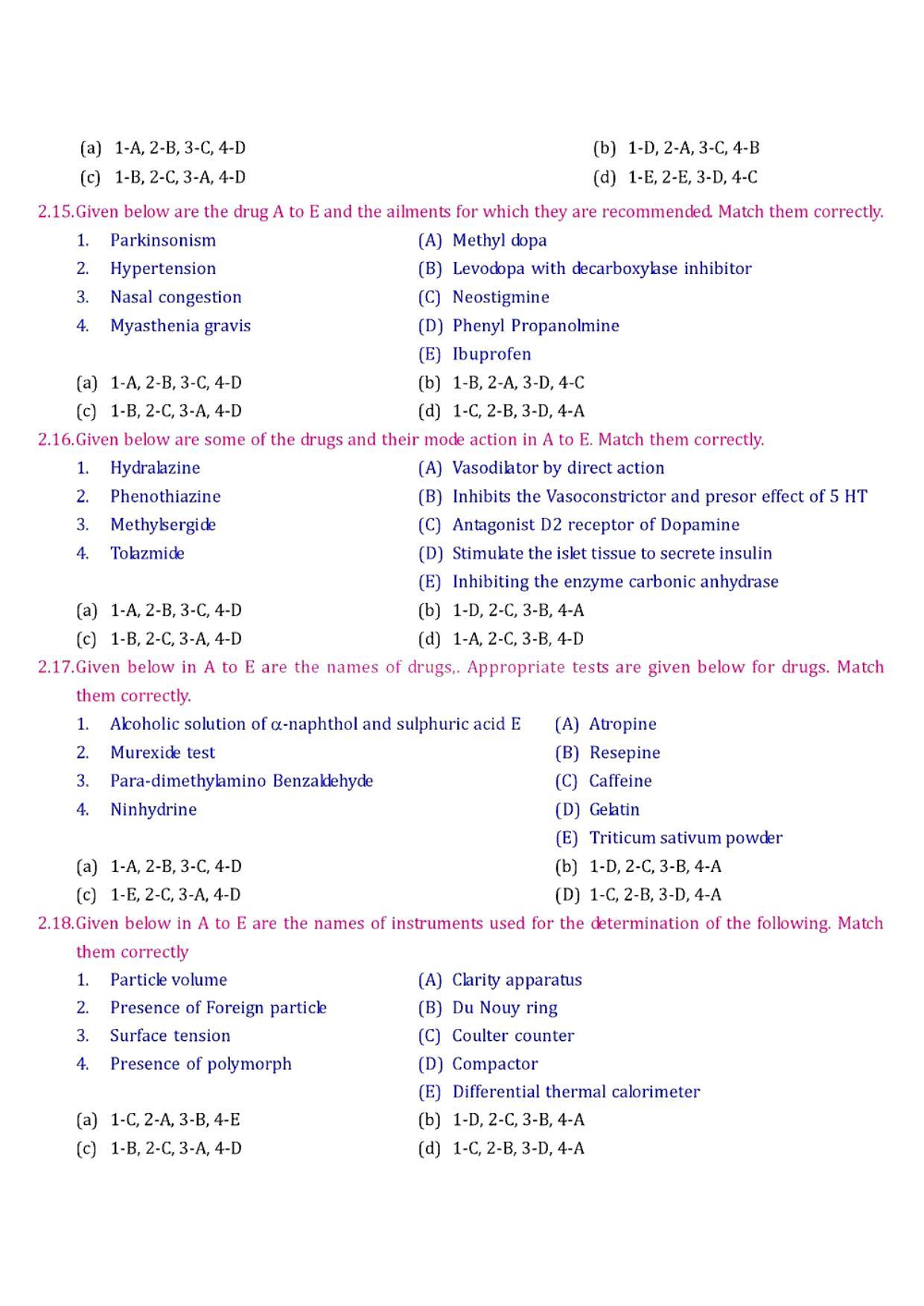 GPAT 1989 Question Paper with Answer Key - Page 8