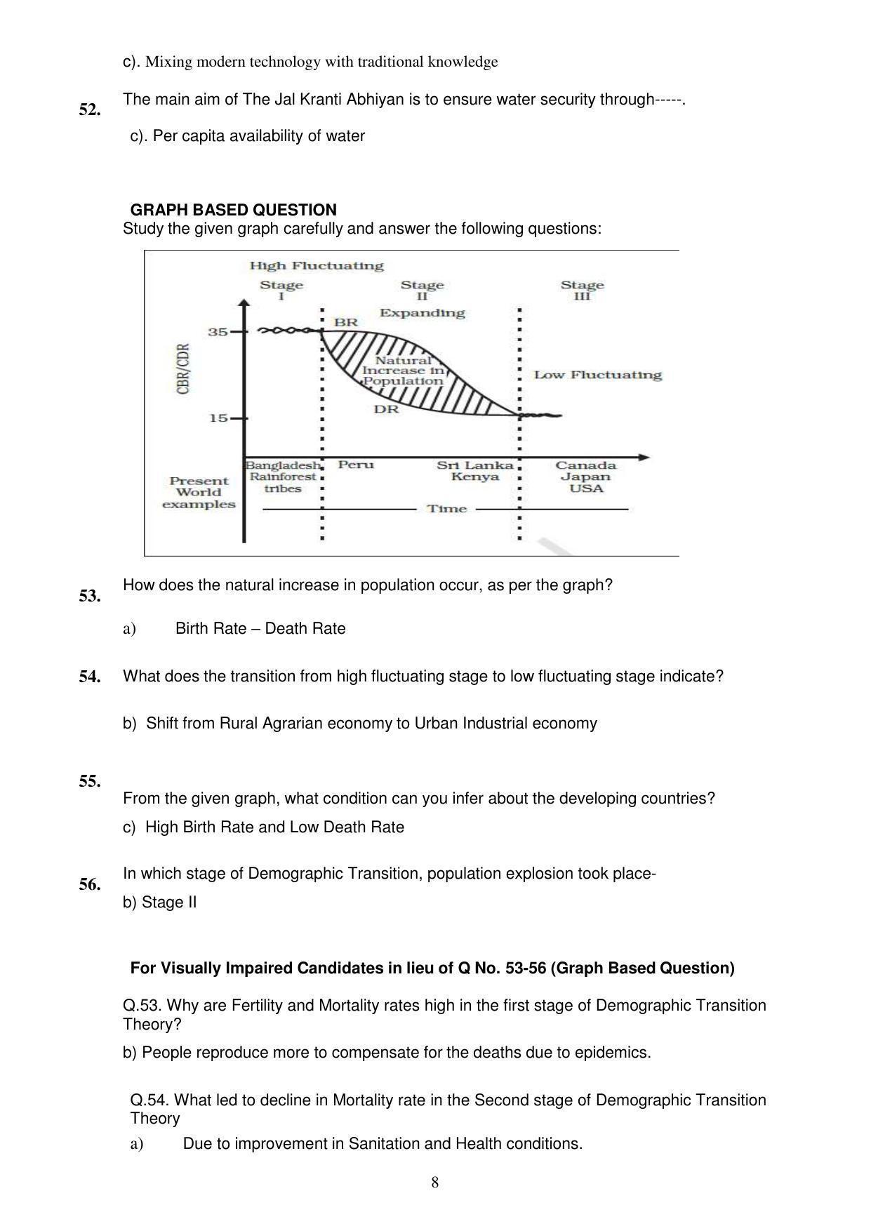 CBSE Class 12th Geography Sample Question Paper Answer Key 2021-22 - Page 8
