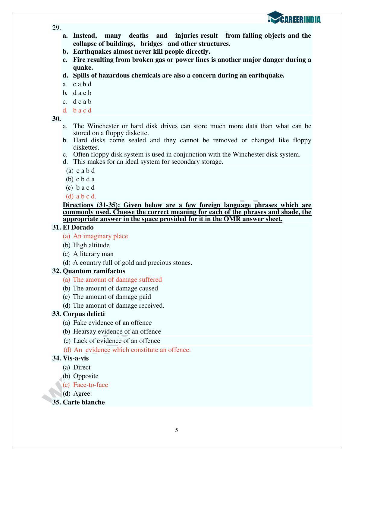 CLAT 2013 UG Question Paper with Answer Key - Page 5