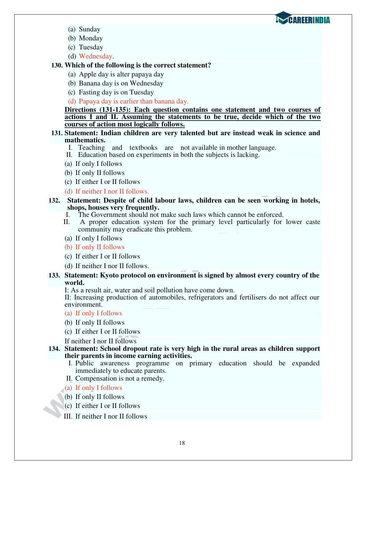 CLAT 2013 UG Question Paper with Answer Key - Page 18