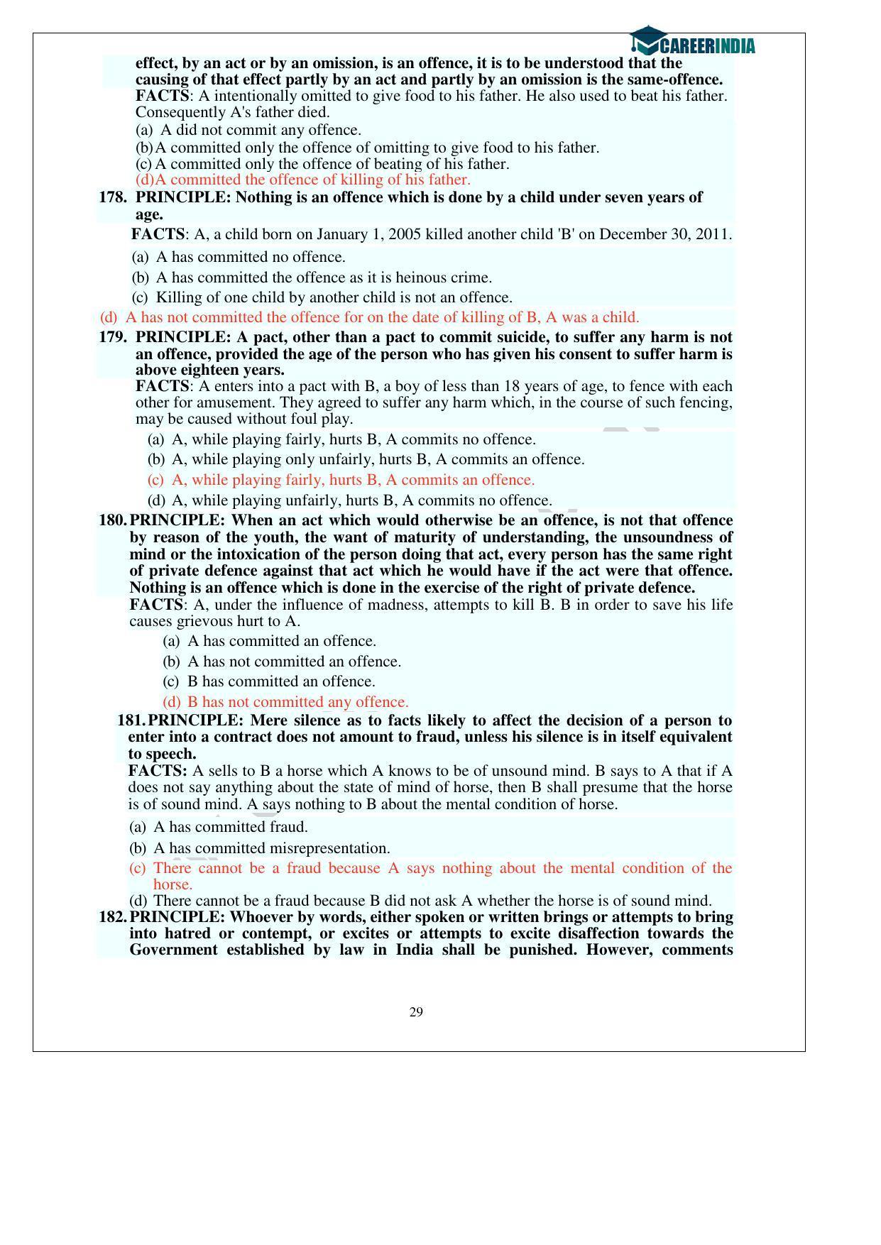 CLAT 2013 UG Question Paper with Answer Key - Page 29