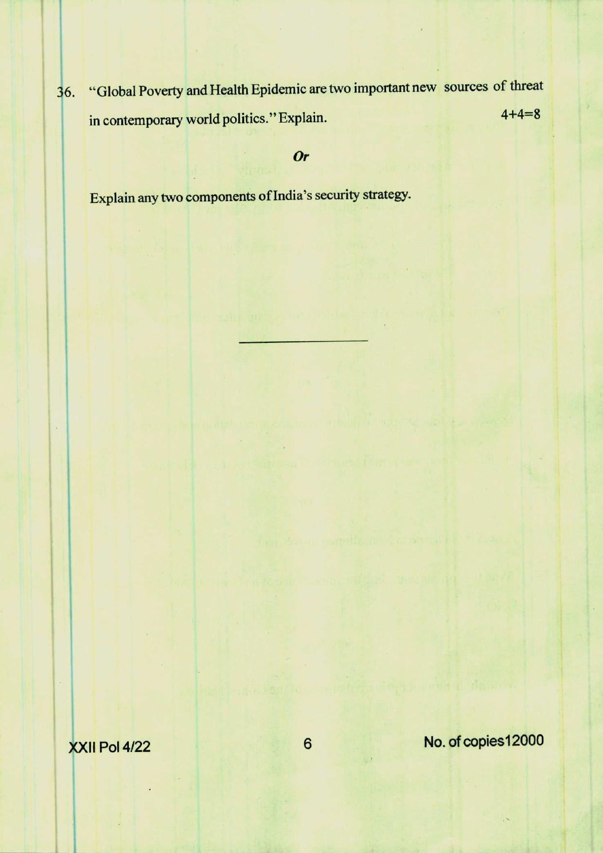 COHSEM 12th Question Papers 2022 Political Science - Page 6