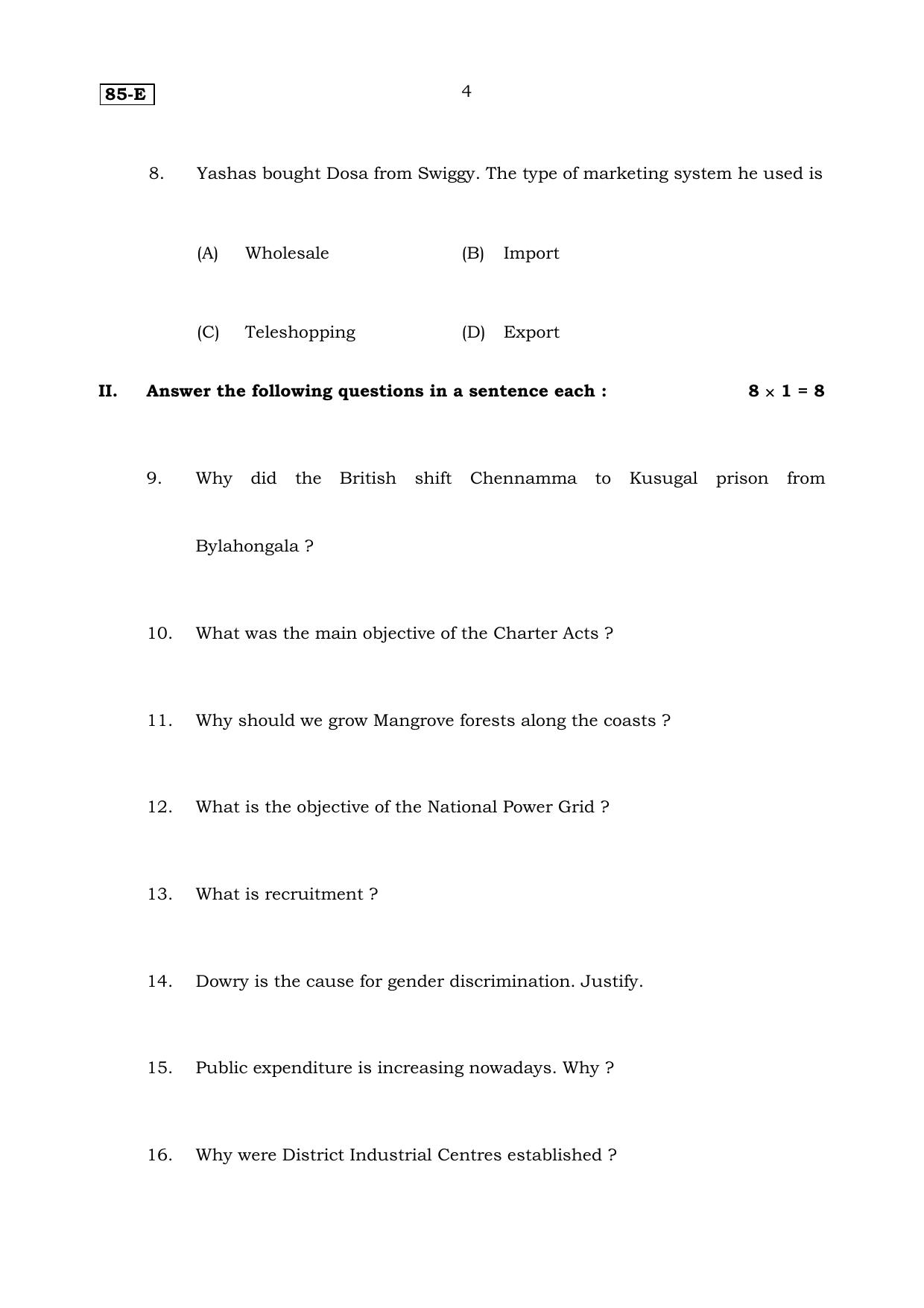 Karnataka SSLC Social Science (English Medium) Set 2 Model Question Paper 2025 - Page 4