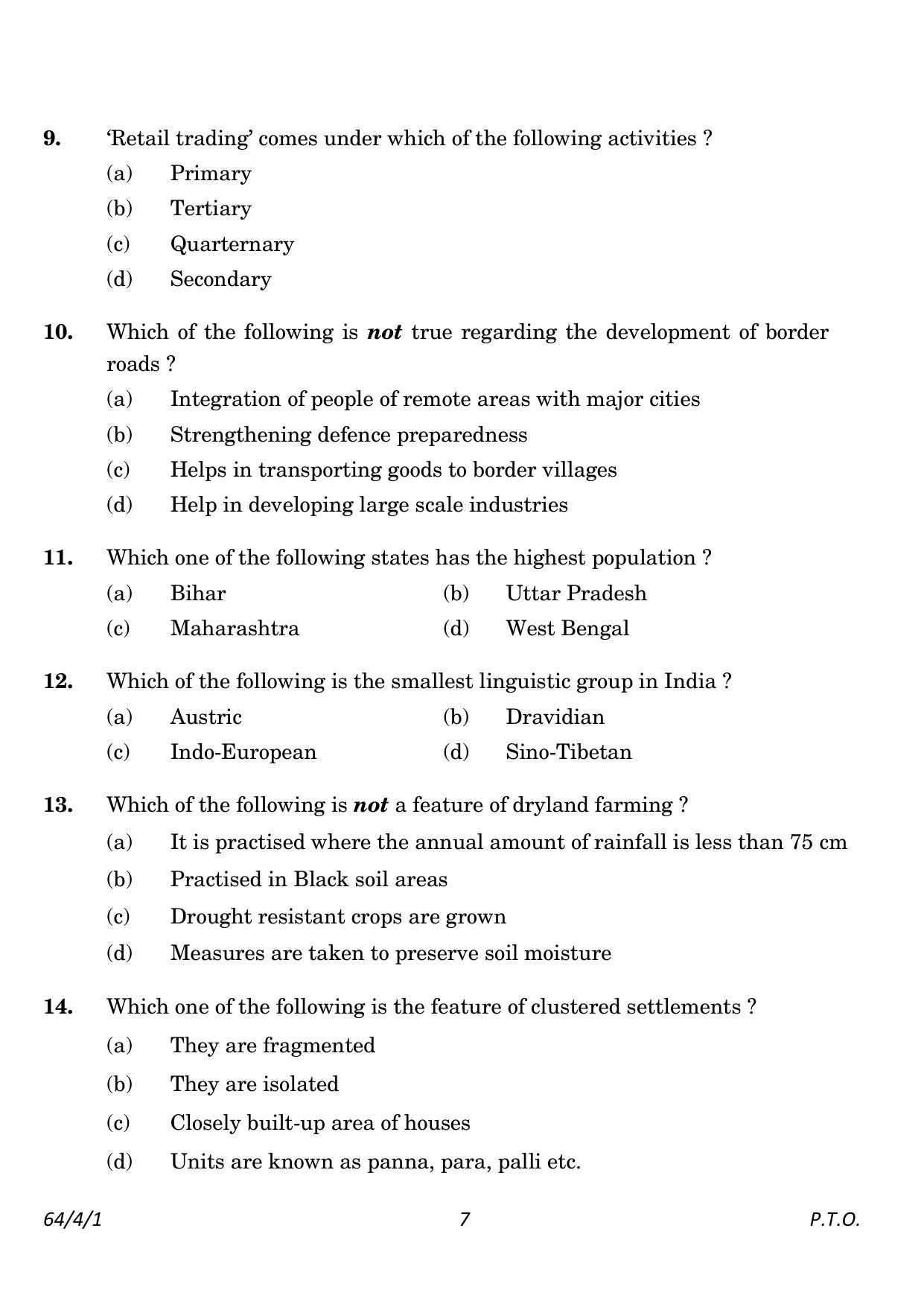 CBSE Class 12 64-4-1 Geography 2023 Question Paper - Page 7