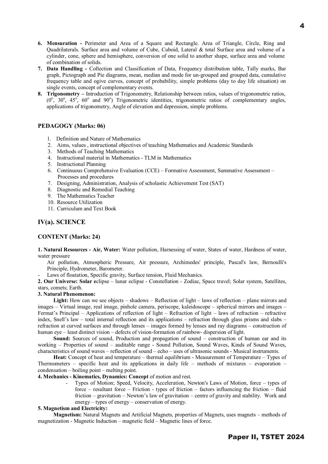 TS TET Syllabus - Paper-II (Hindi) - Page 4