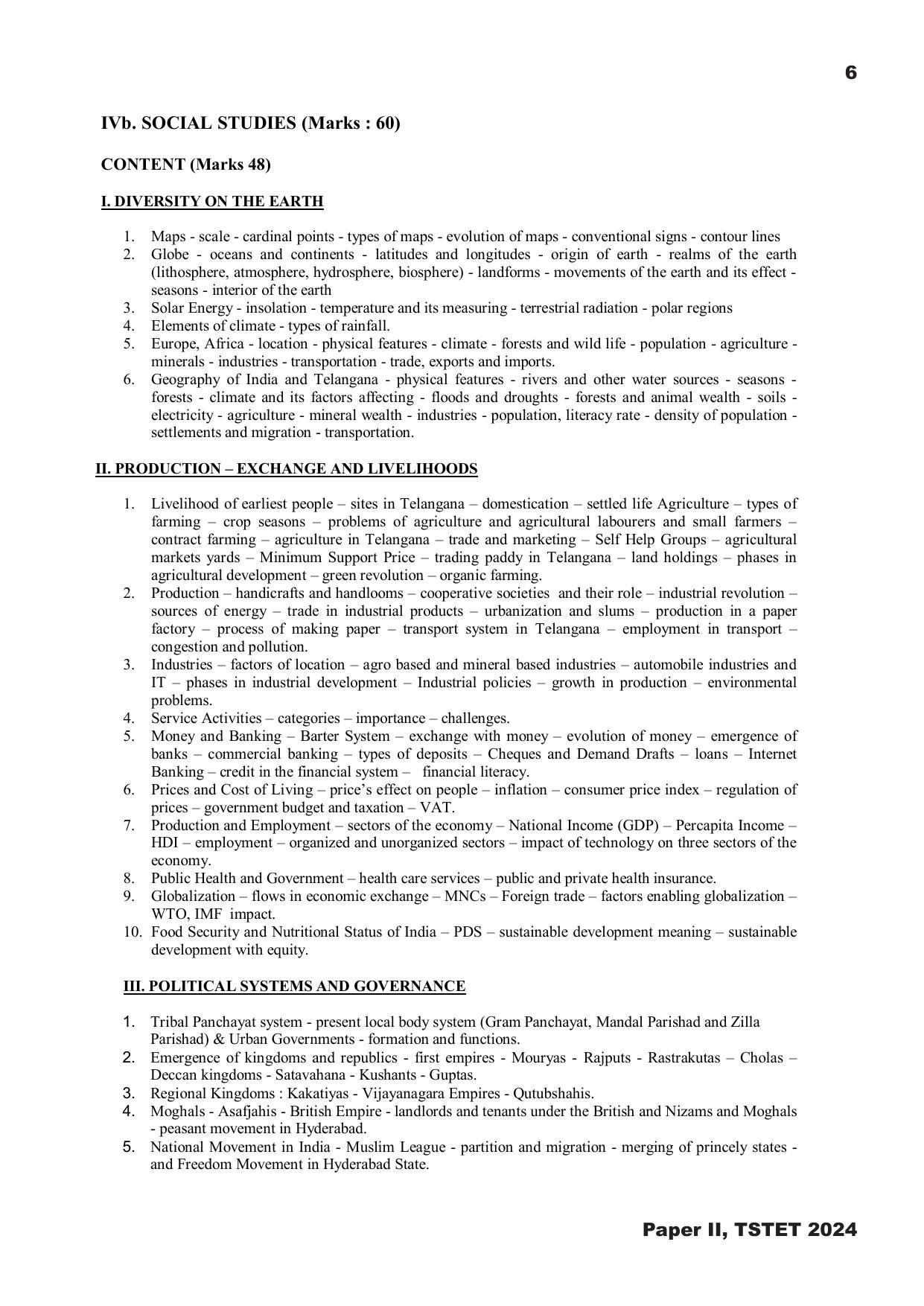 TS TET Syllabus - Paper-II (Hindi) - Page 6