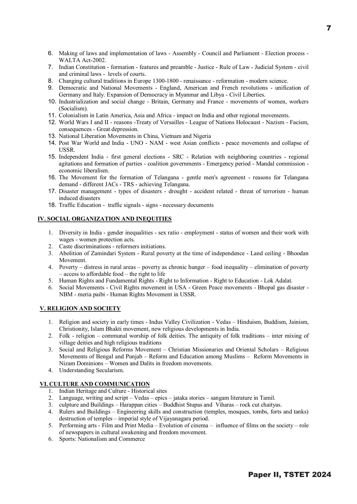 TS TET Syllabus - Paper-II (Hindi) - Page 7
