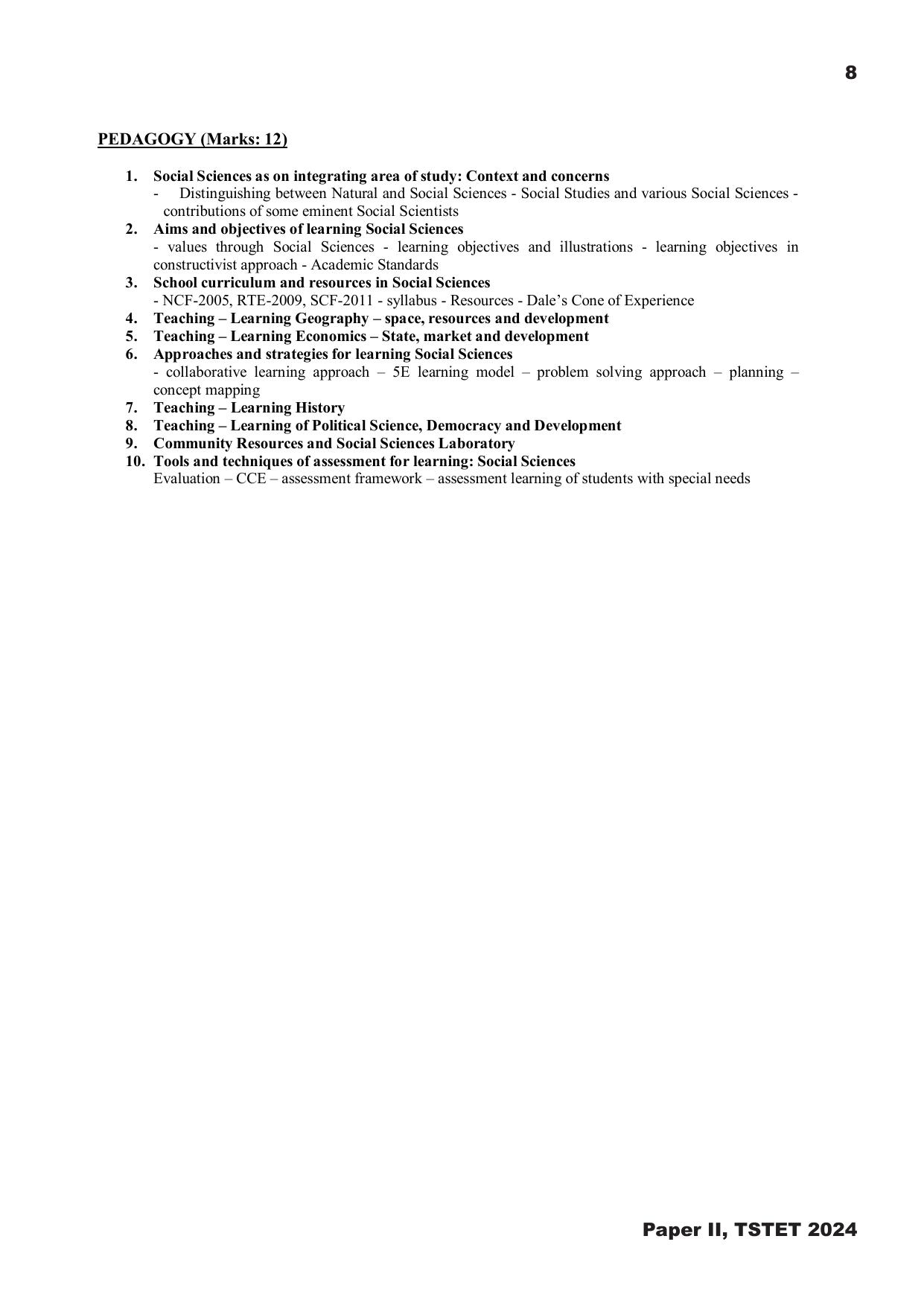 TS TET Syllabus - Paper-II (Hindi) - Page 8