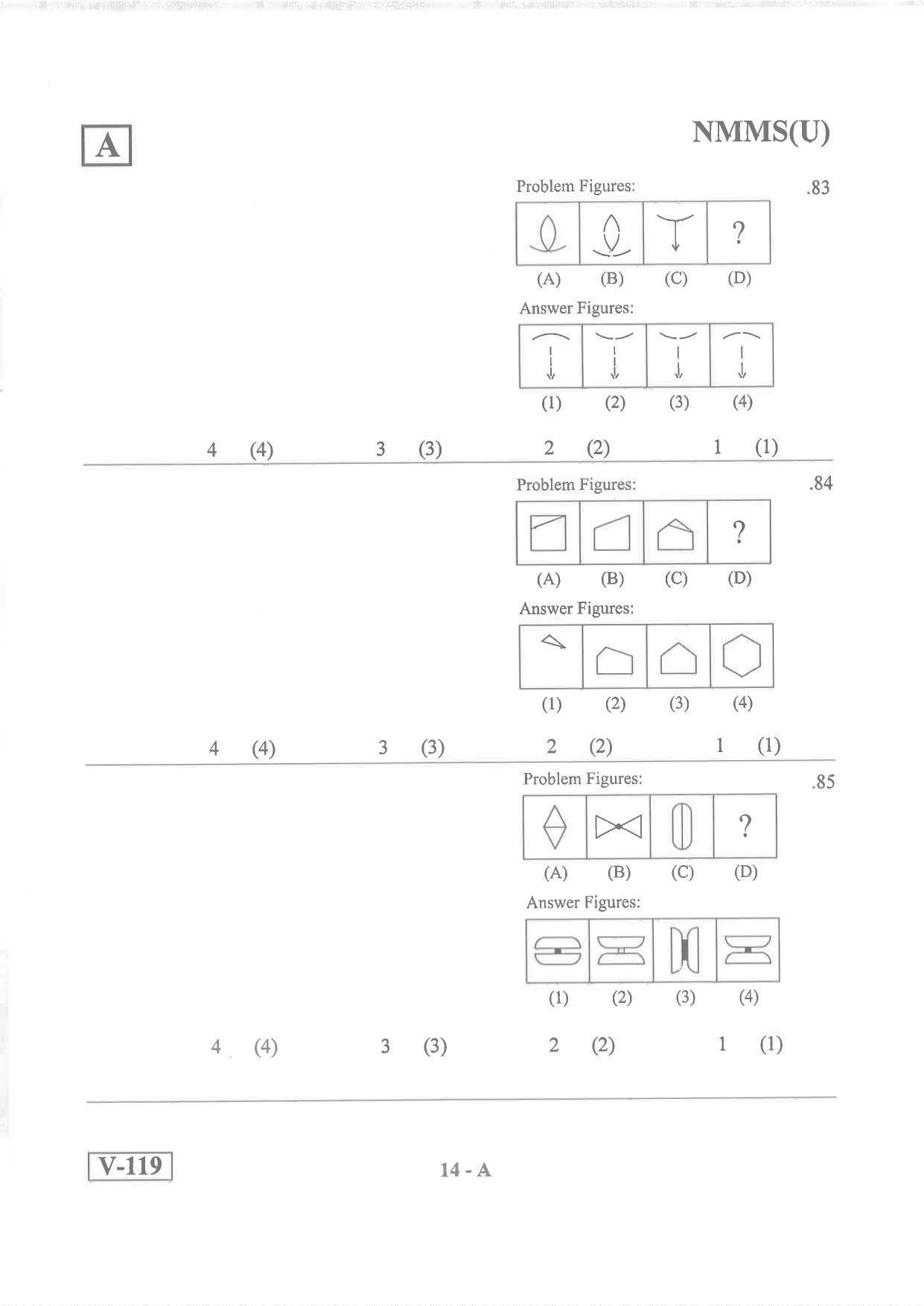 Urdu Medium Nov 2019 (Set A) Class 8 Andhra Pradesh NMMS Question Papers - Page 14
