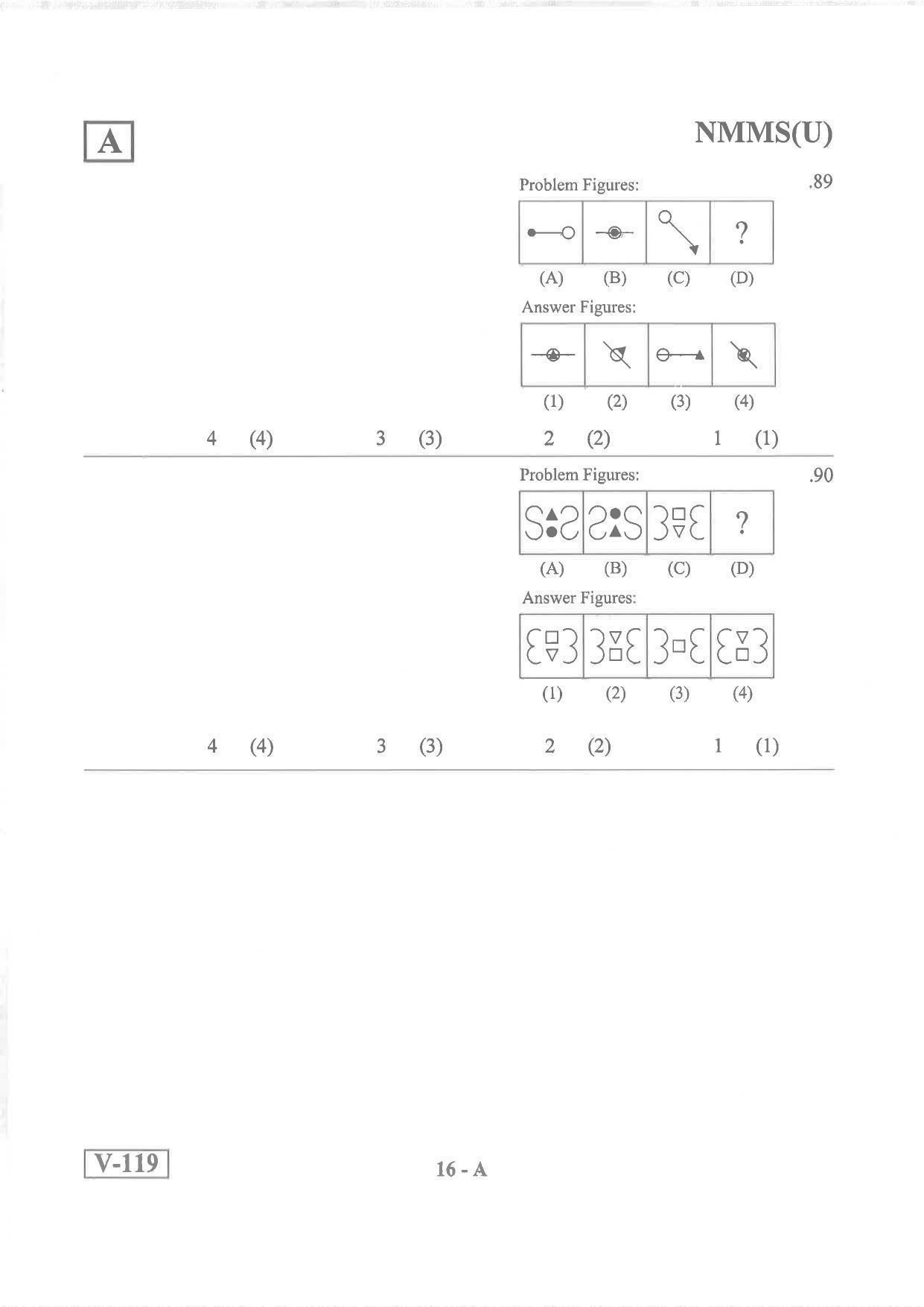 Urdu Medium Nov 2019 (Set A) Class 8 Andhra Pradesh NMMS Question Papers - Page 16