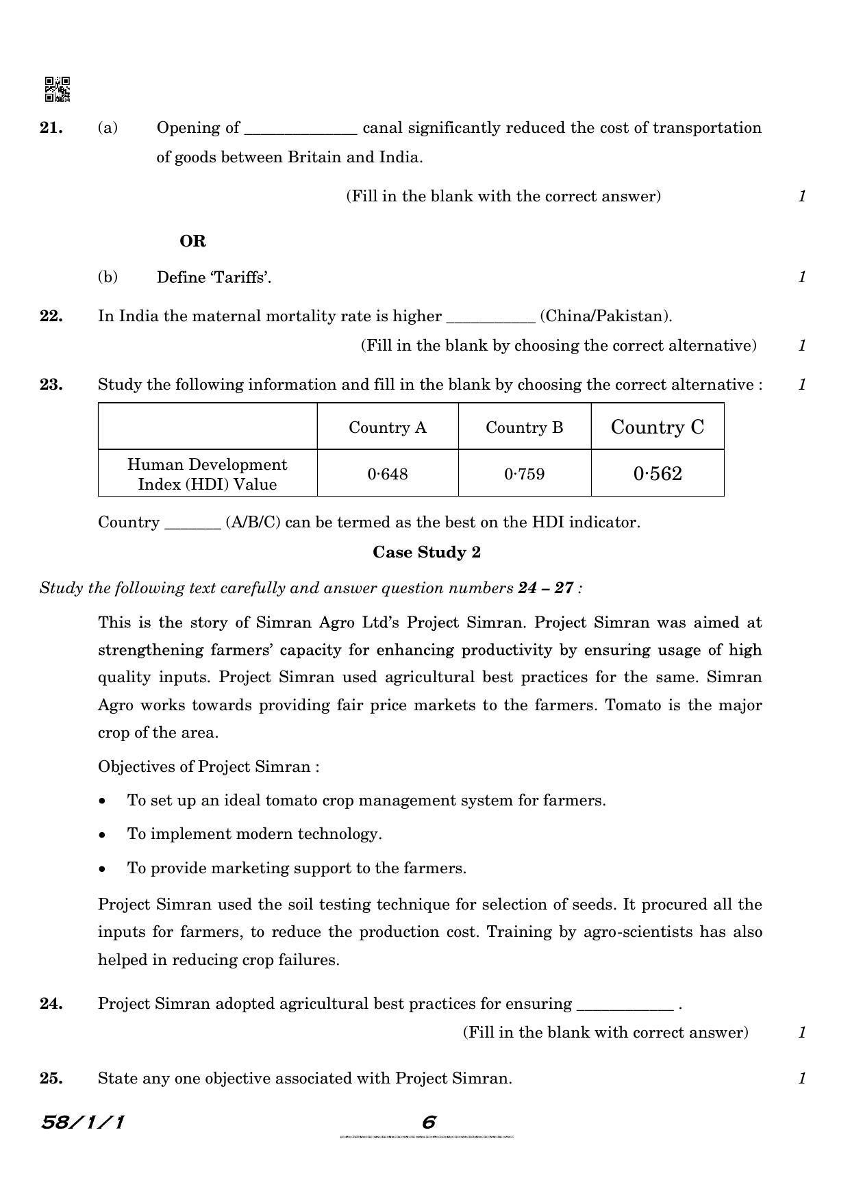 CBSE Class 12 QP_030_Economics 2021 Compartment Question Paper - Page 6