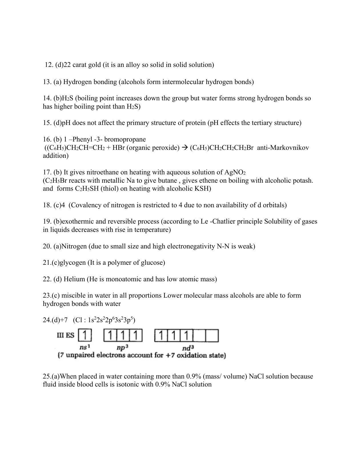CBSE Class 12th Chemistry Sample Question Paper Answer Key 2021-22 - Page 2