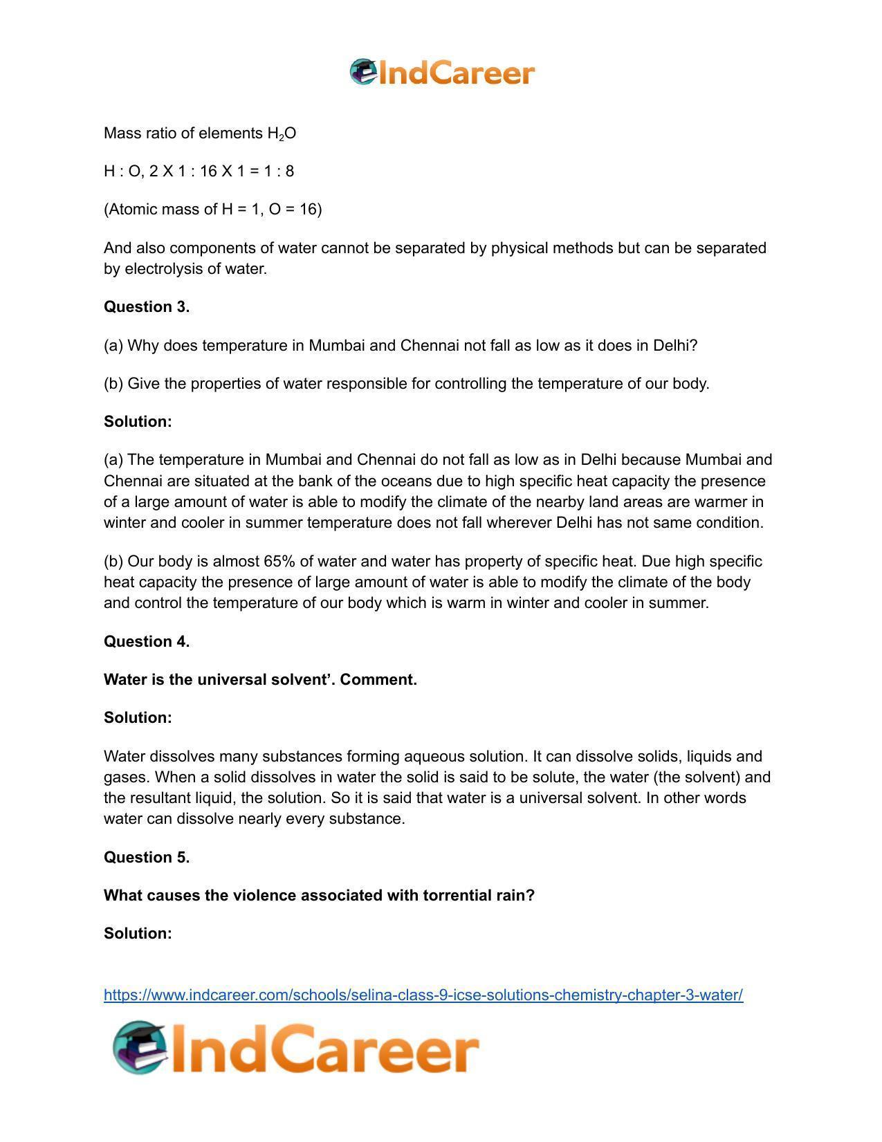 Selina Class 9 ICSE Solutions Chemistry : Chapter 3- Water - Page 3