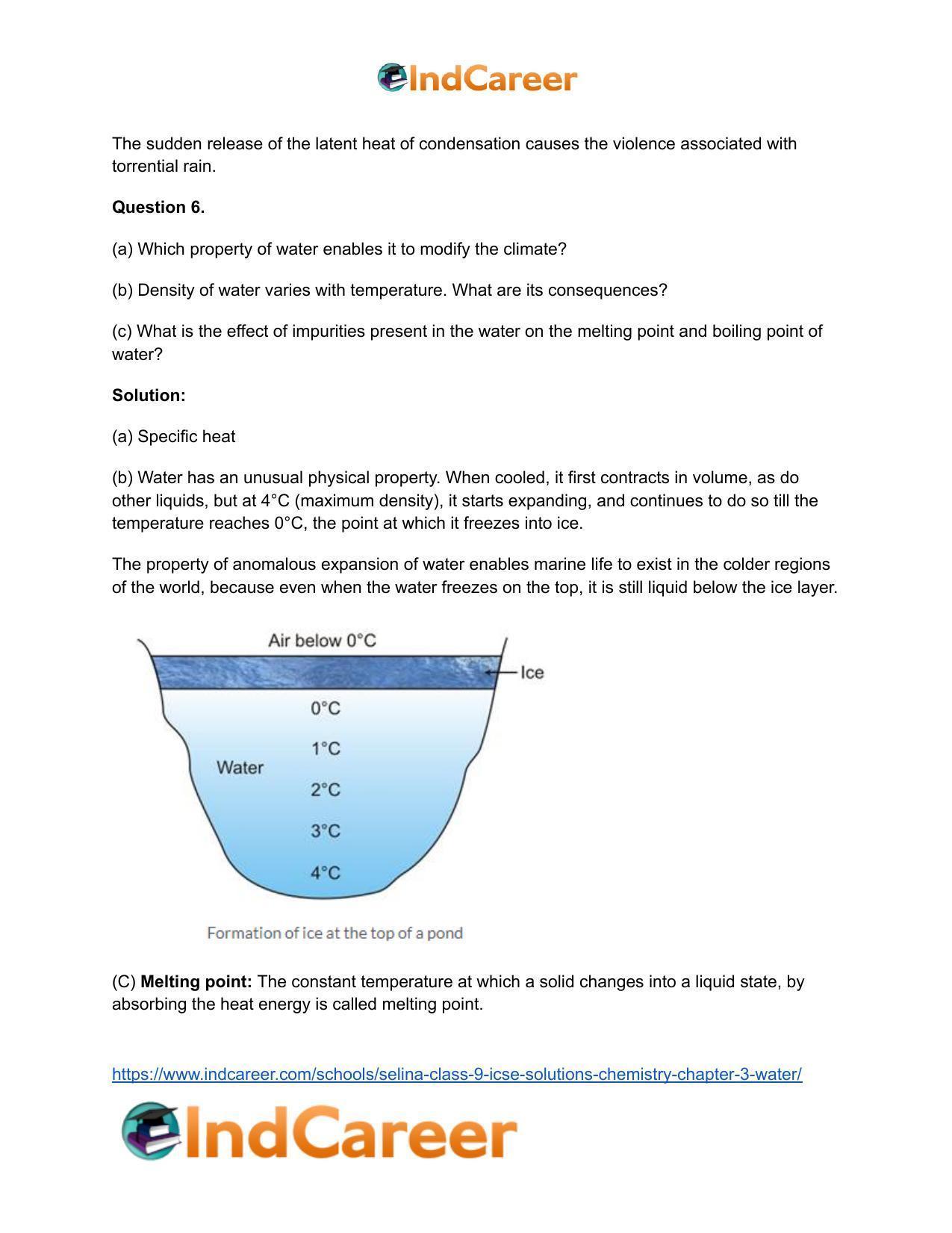 Selina Class 9 ICSE Solutions Chemistry : Chapter 3- Water - Page 4