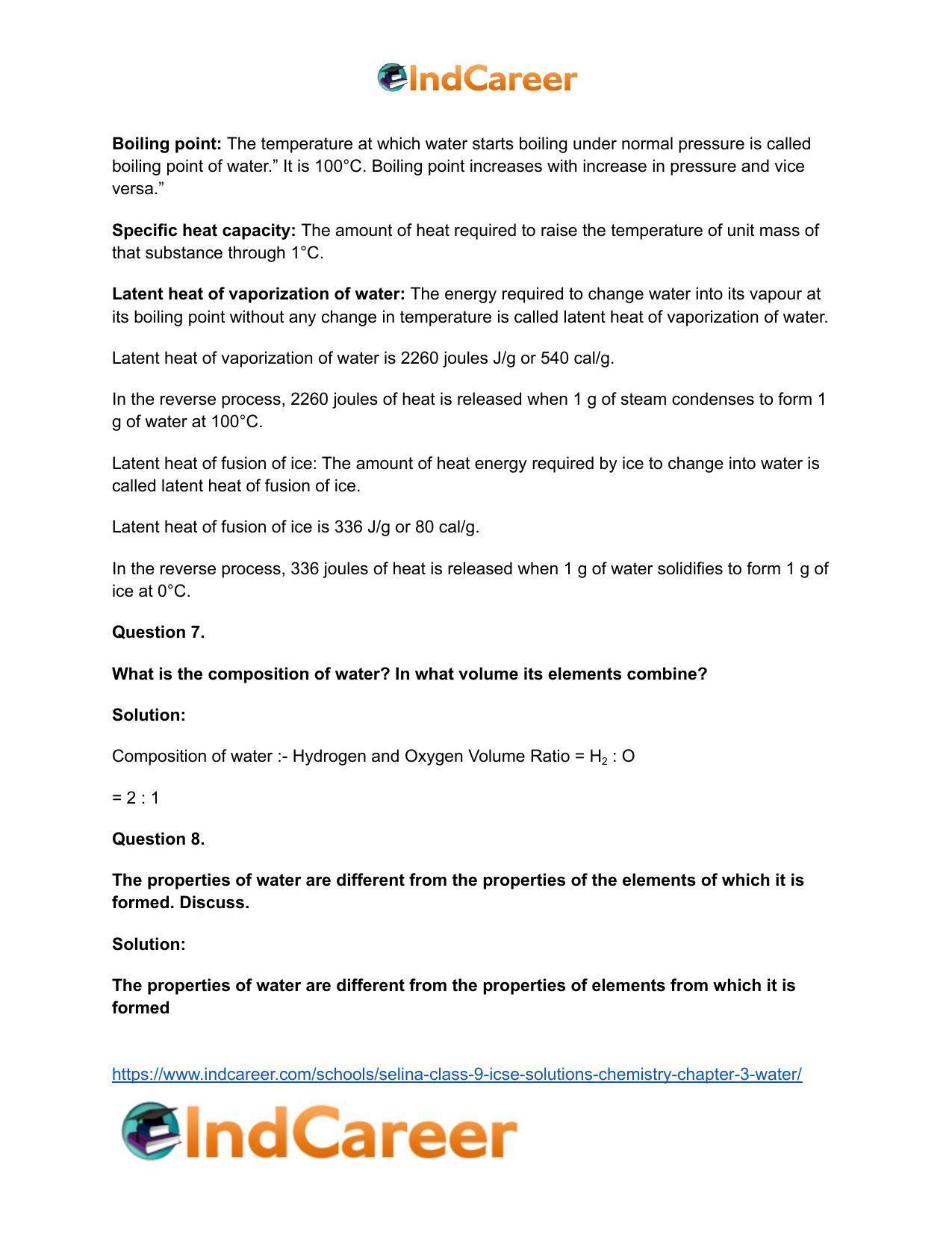 Selina Class 9 ICSE Solutions Chemistry : Chapter 3- Water - Page 5