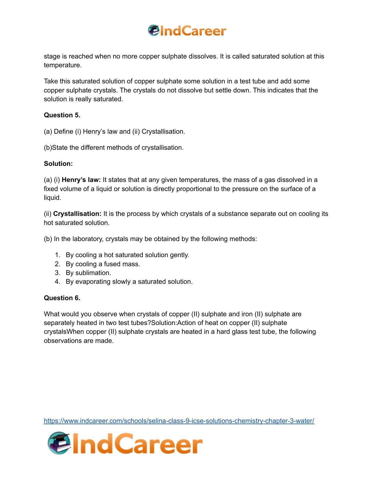 Selina Class 9 ICSE Solutions Chemistry : Chapter 3- Water - Page 12