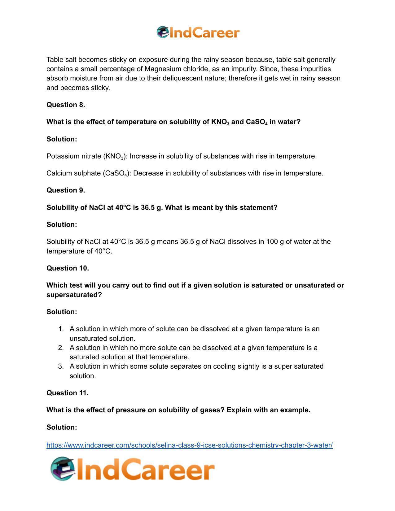 Selina Class 9 ICSE Solutions Chemistry : Chapter 3- Water - Page 14